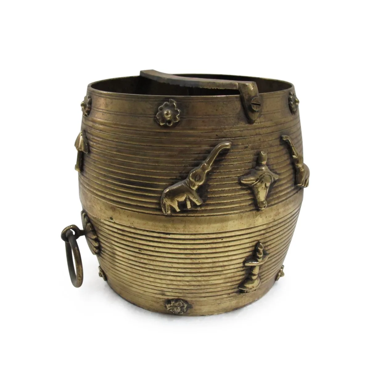 Brass Grain Measure From Kerala - Ca 90 yrs old