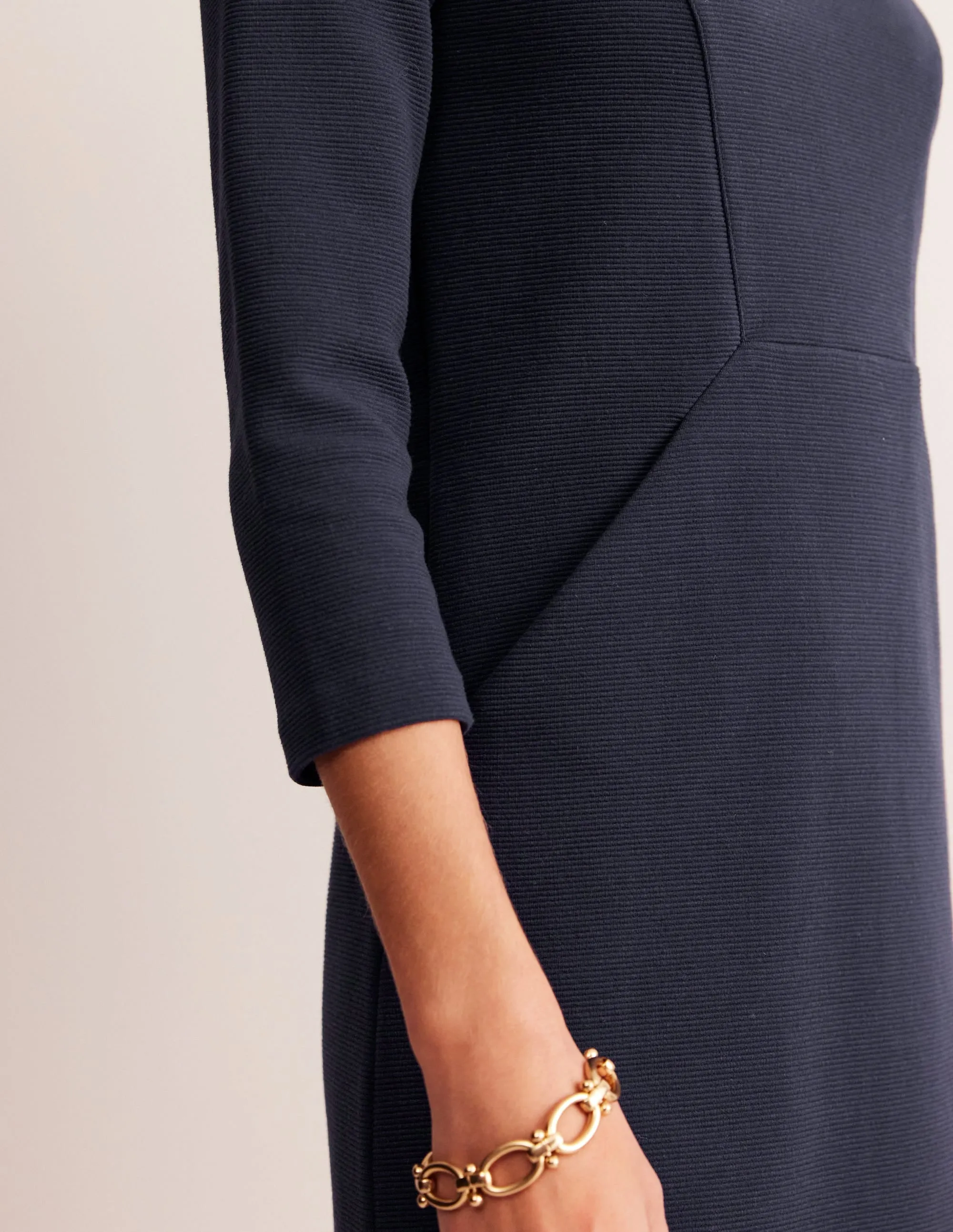Bronte Ottoman Dress-Navy