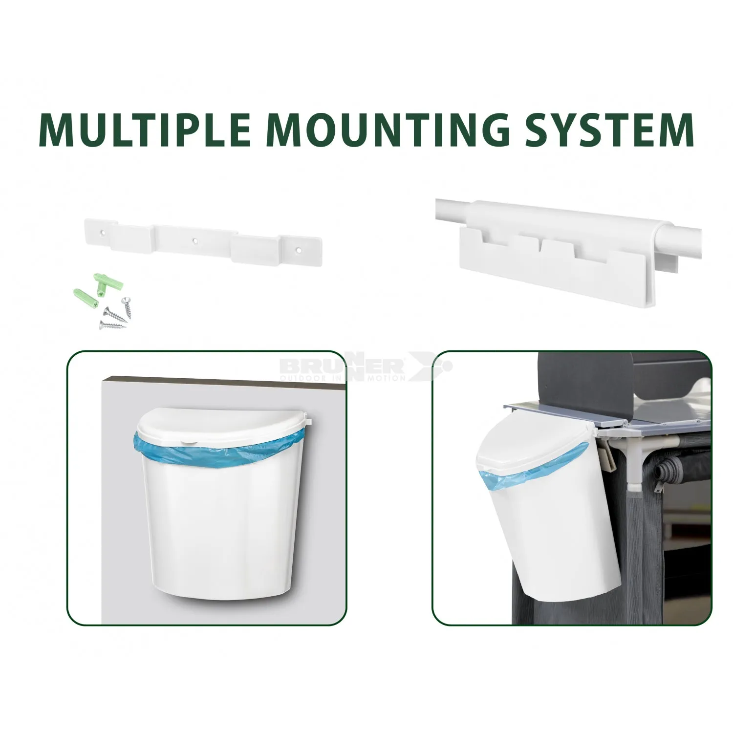 Brunner Pillar Caravan Waste Bin Grey