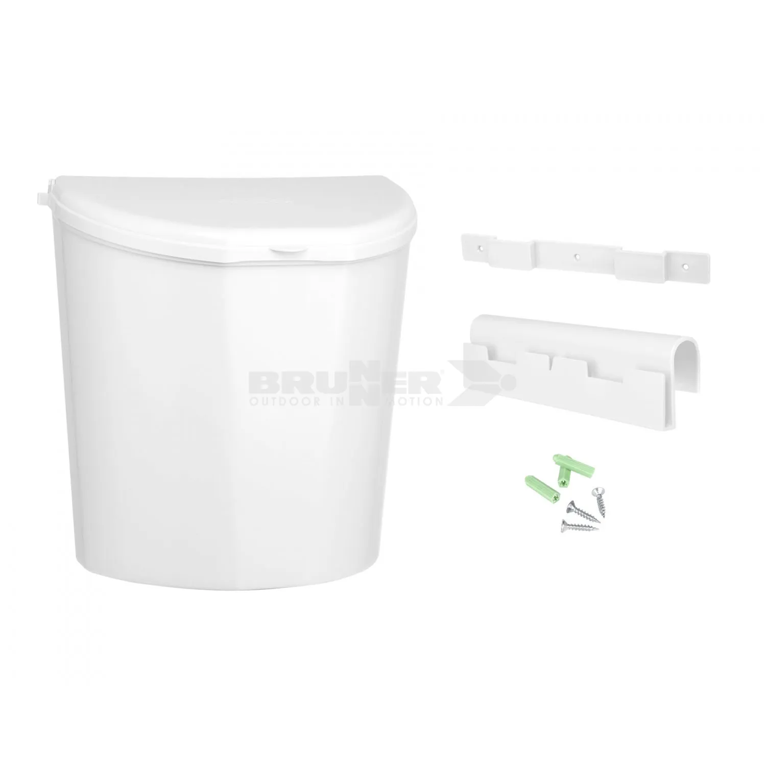 Brunner Pillar Caravan Waste Bin XL White