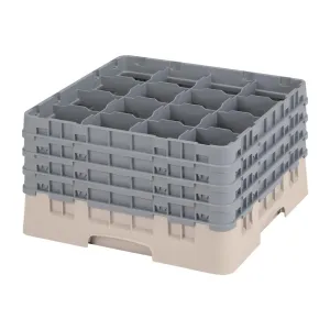 Cambro Camrack Beige 16 Compartments Max Glass Height 238mm - FD066