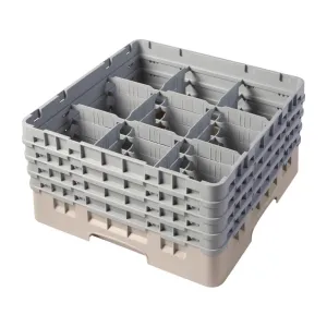 Cambro Camrack Beige 9 Compartments Max Glass Height 215mm - FD062