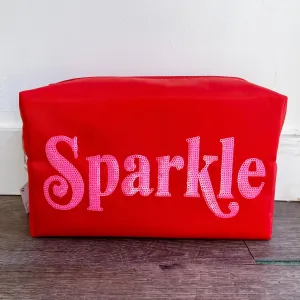 Cara Sparkle Zip Red Pouch