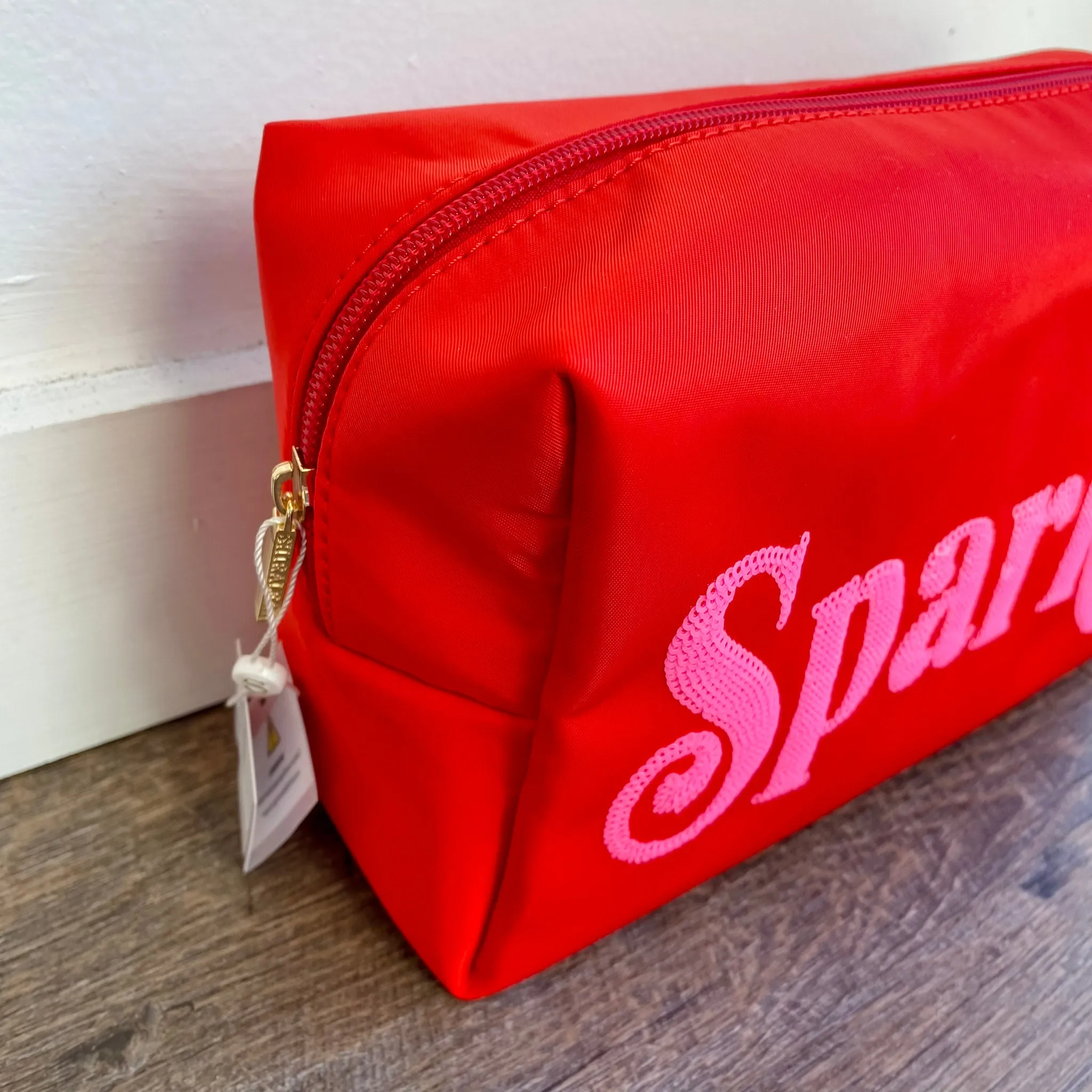 Cara Sparkle Zip Red Pouch