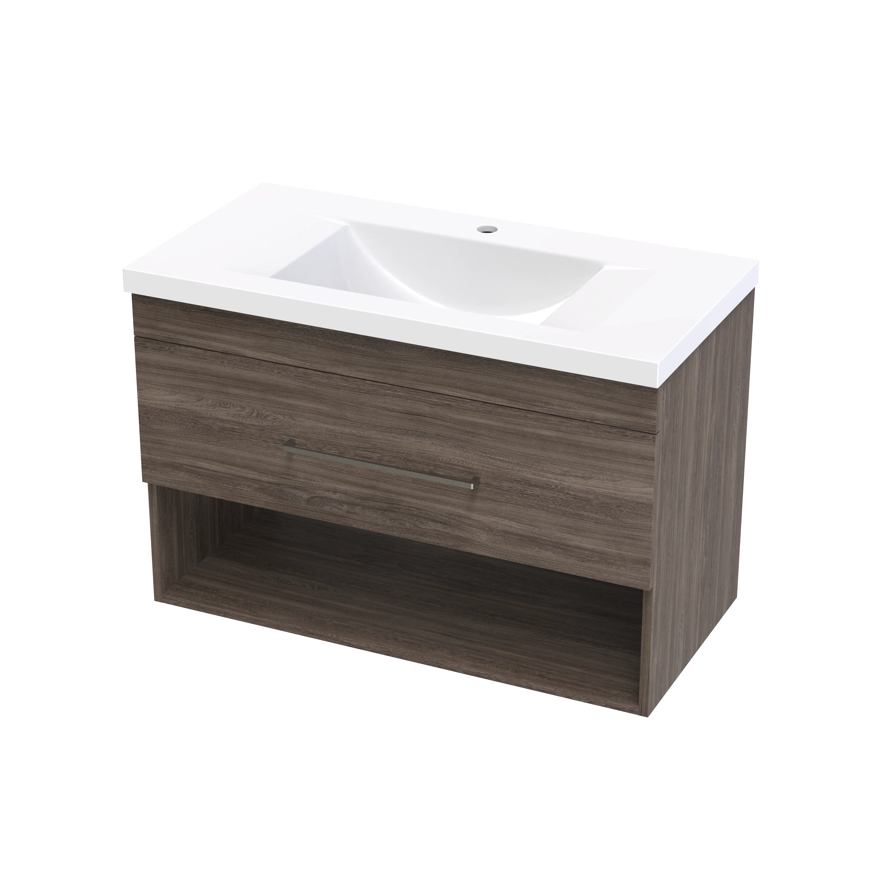 Cashmere Norfolk 900 Drawer Open Shelf Wall Vanity
