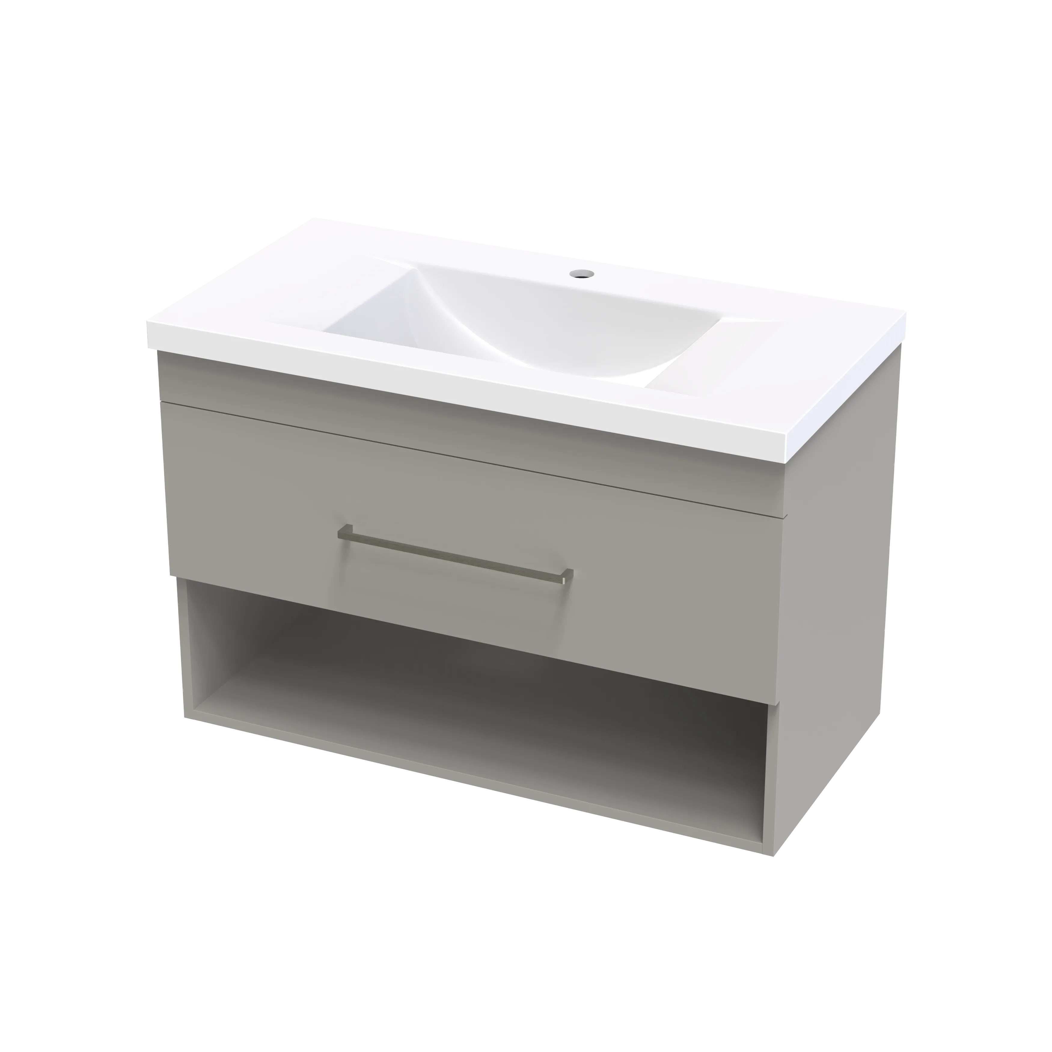 Cashmere Norfolk 900 Drawer Open Shelf Wall Vanity