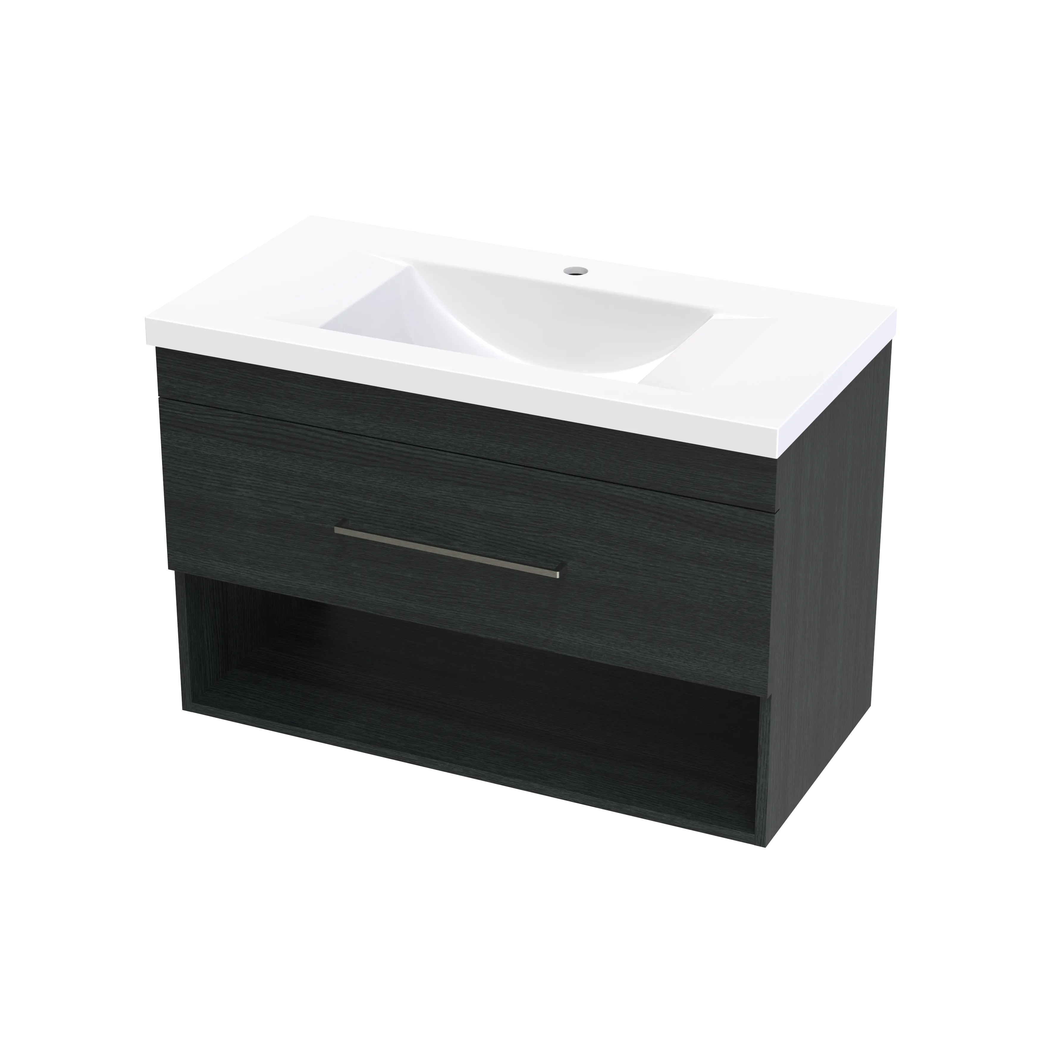 Cashmere Norfolk 900 Drawer Open Shelf Wall Vanity