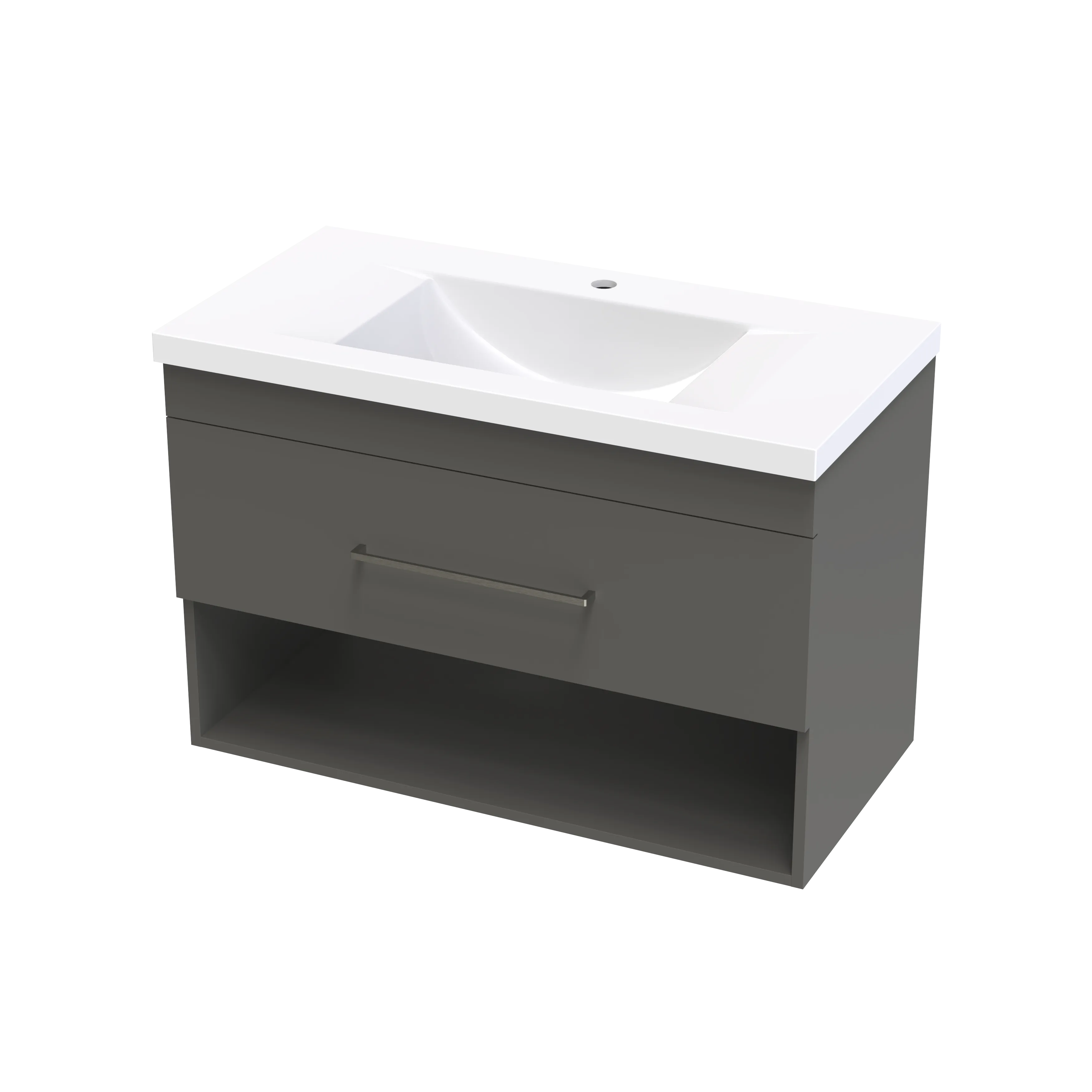 Cashmere Norfolk 900 Drawer Open Shelf Wall Vanity