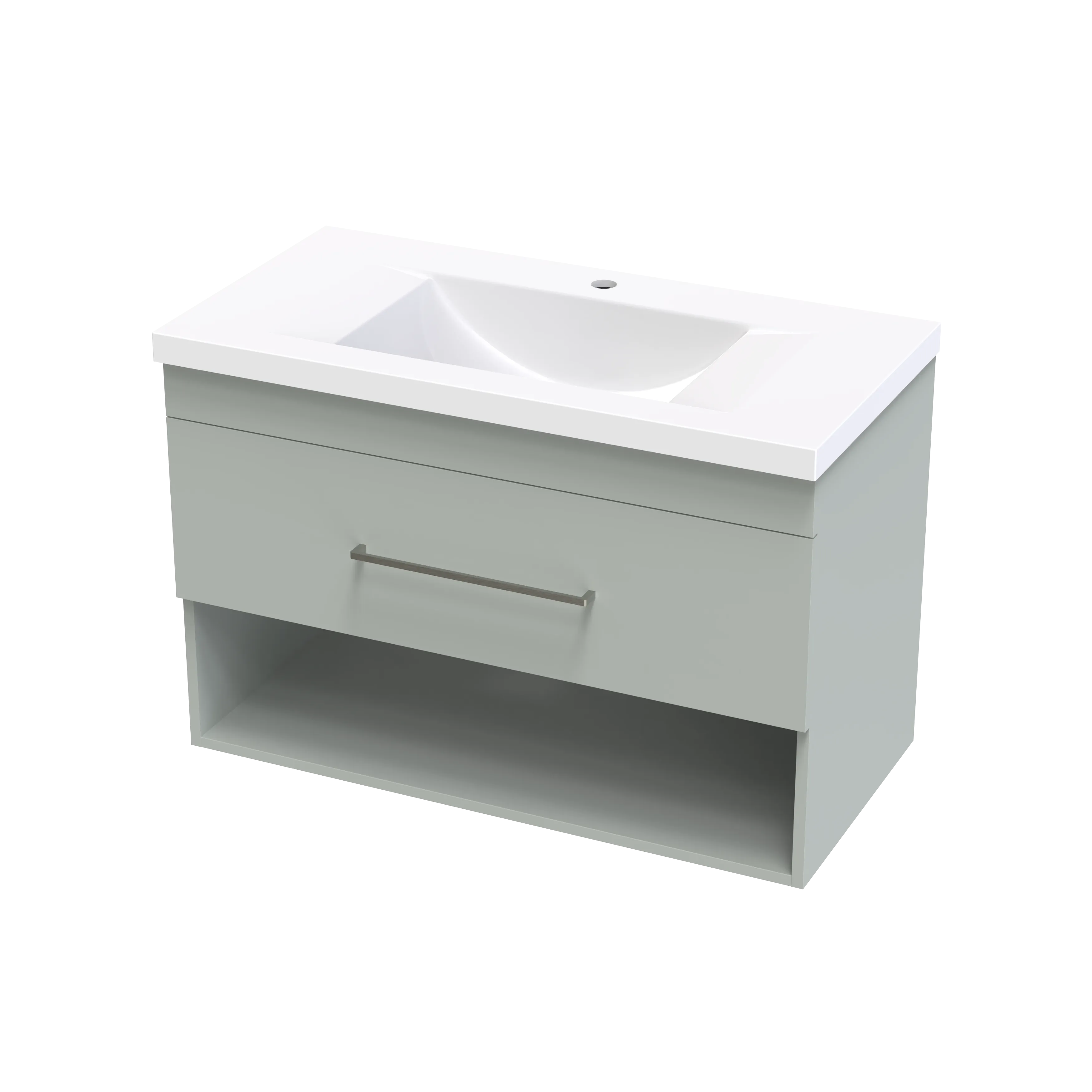 Cashmere Norfolk 900 Drawer Open Shelf Wall Vanity