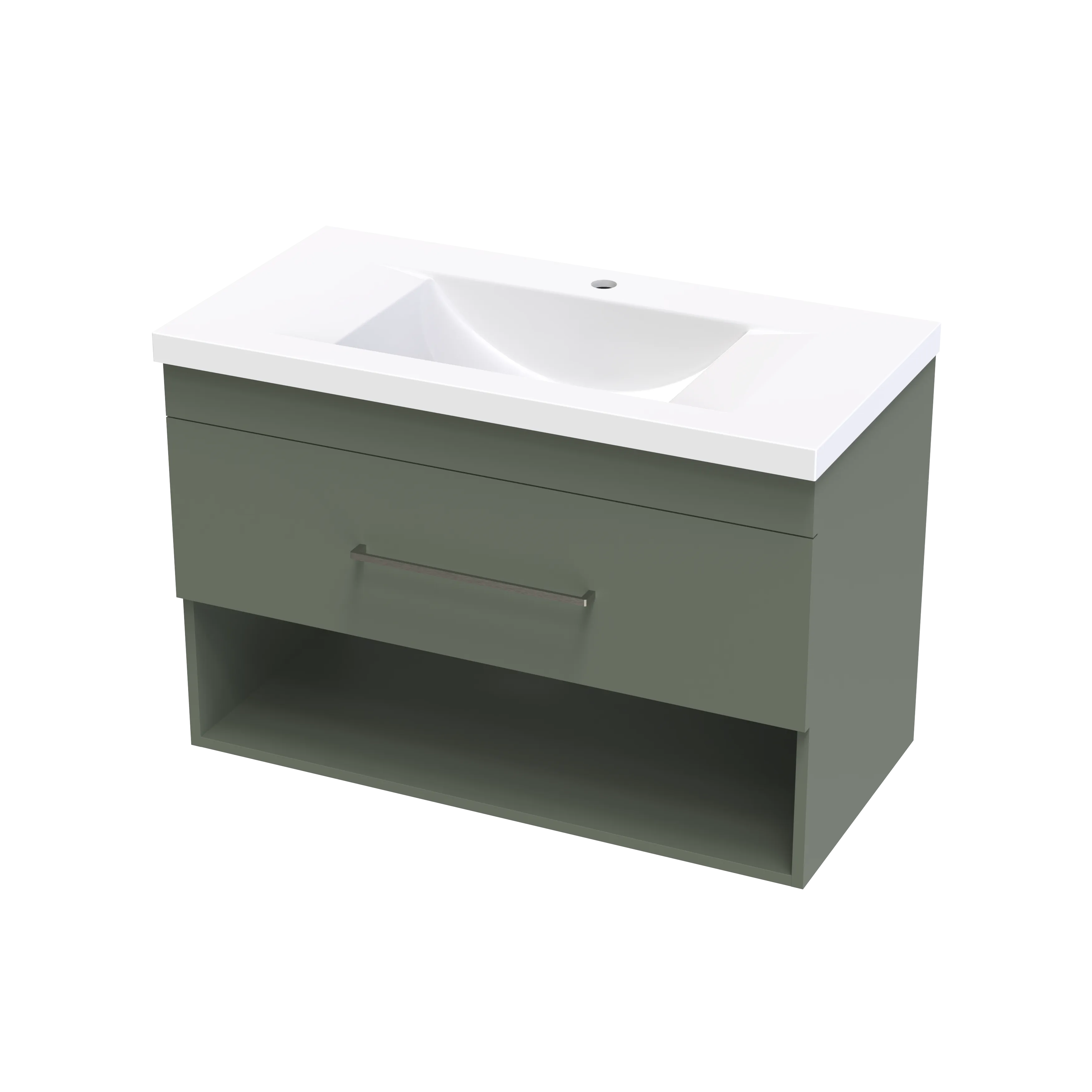 Cashmere Norfolk 900 Drawer Open Shelf Wall Vanity