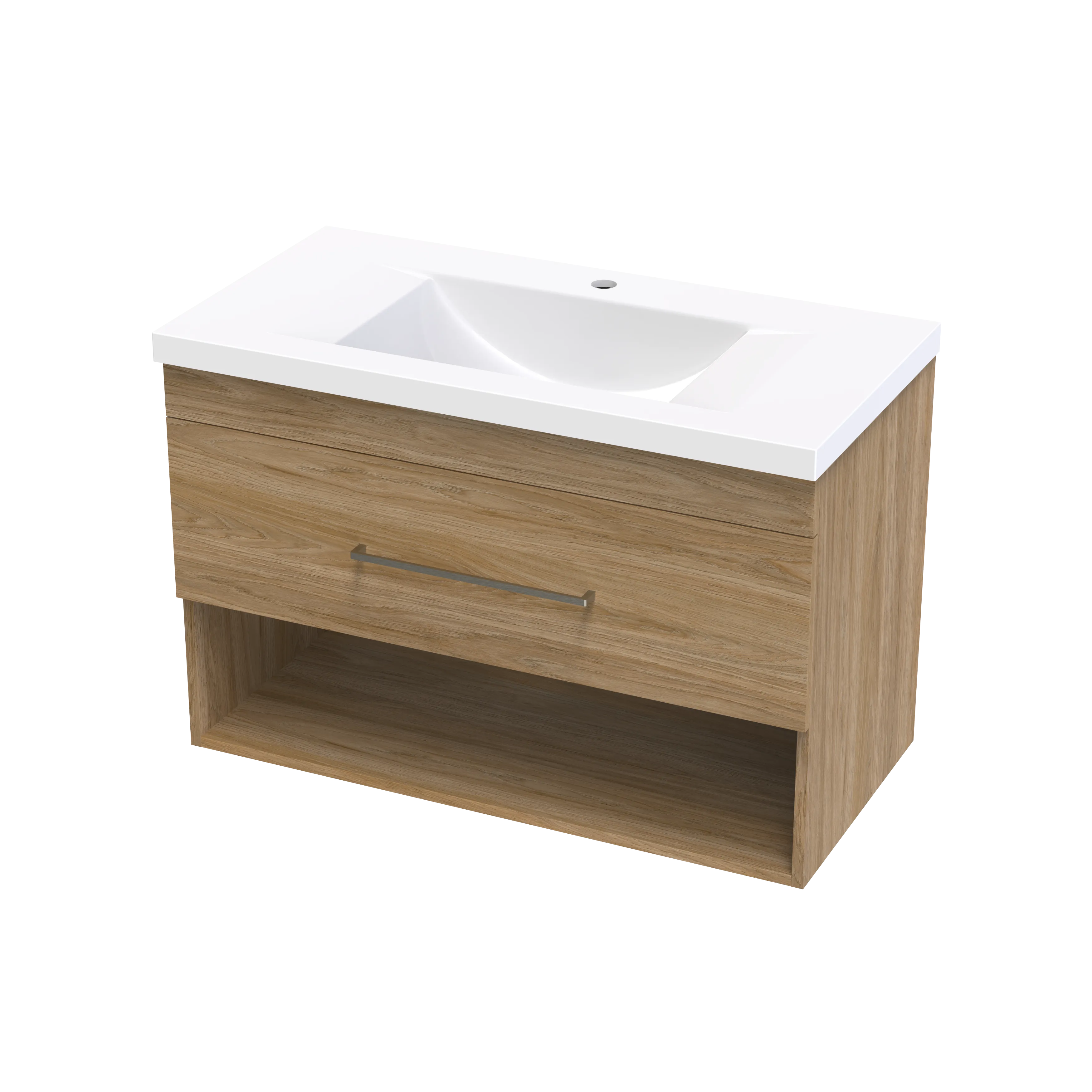 Cashmere Norfolk 900 Drawer Open Shelf Wall Vanity