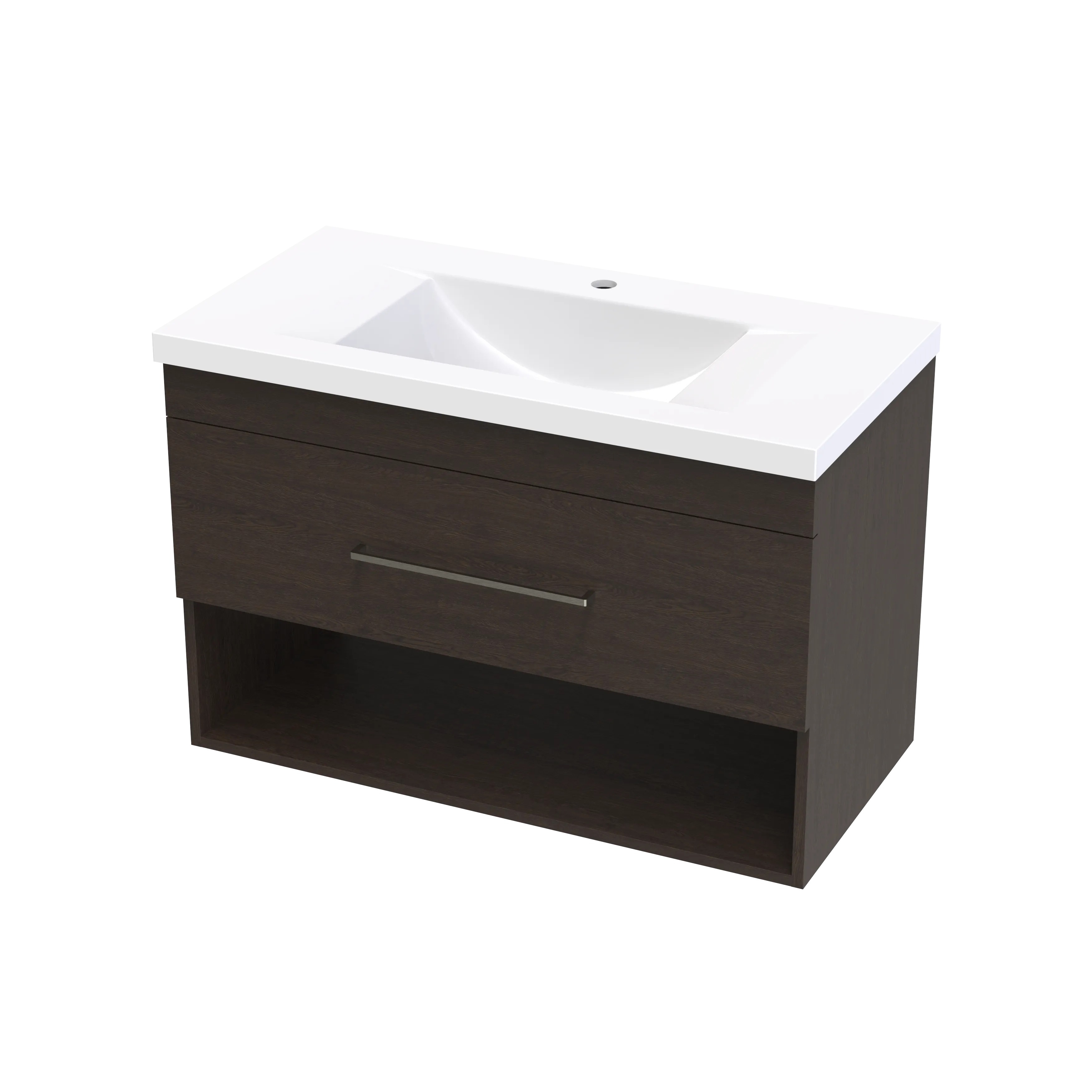 Cashmere Norfolk 900 Drawer Open Shelf Wall Vanity