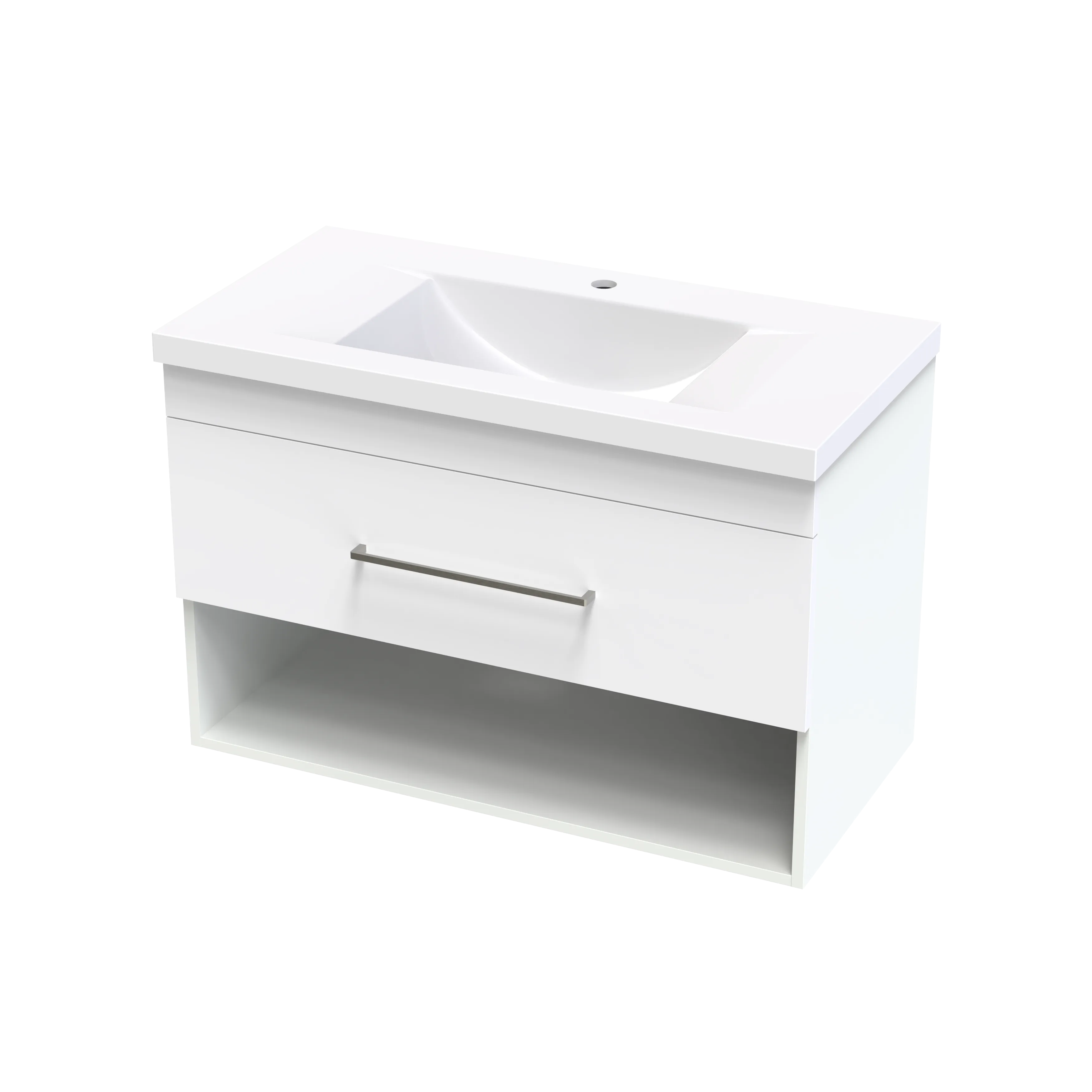 Cashmere Norfolk 900 Drawer Open Shelf Wall Vanity