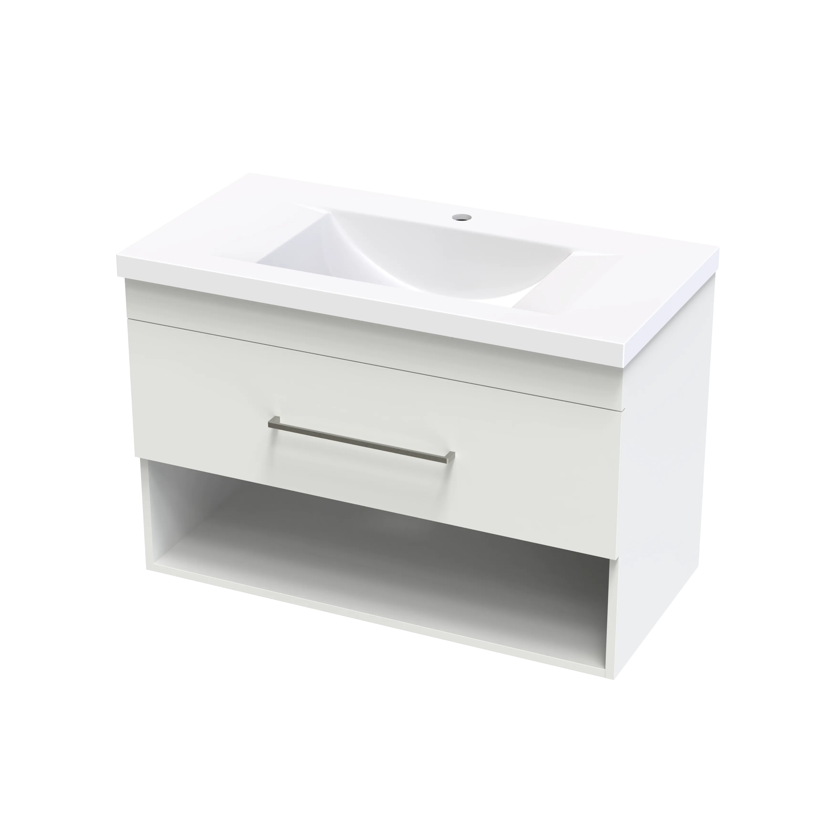 Cashmere Norfolk 900 Drawer Open Shelf Wall Vanity
