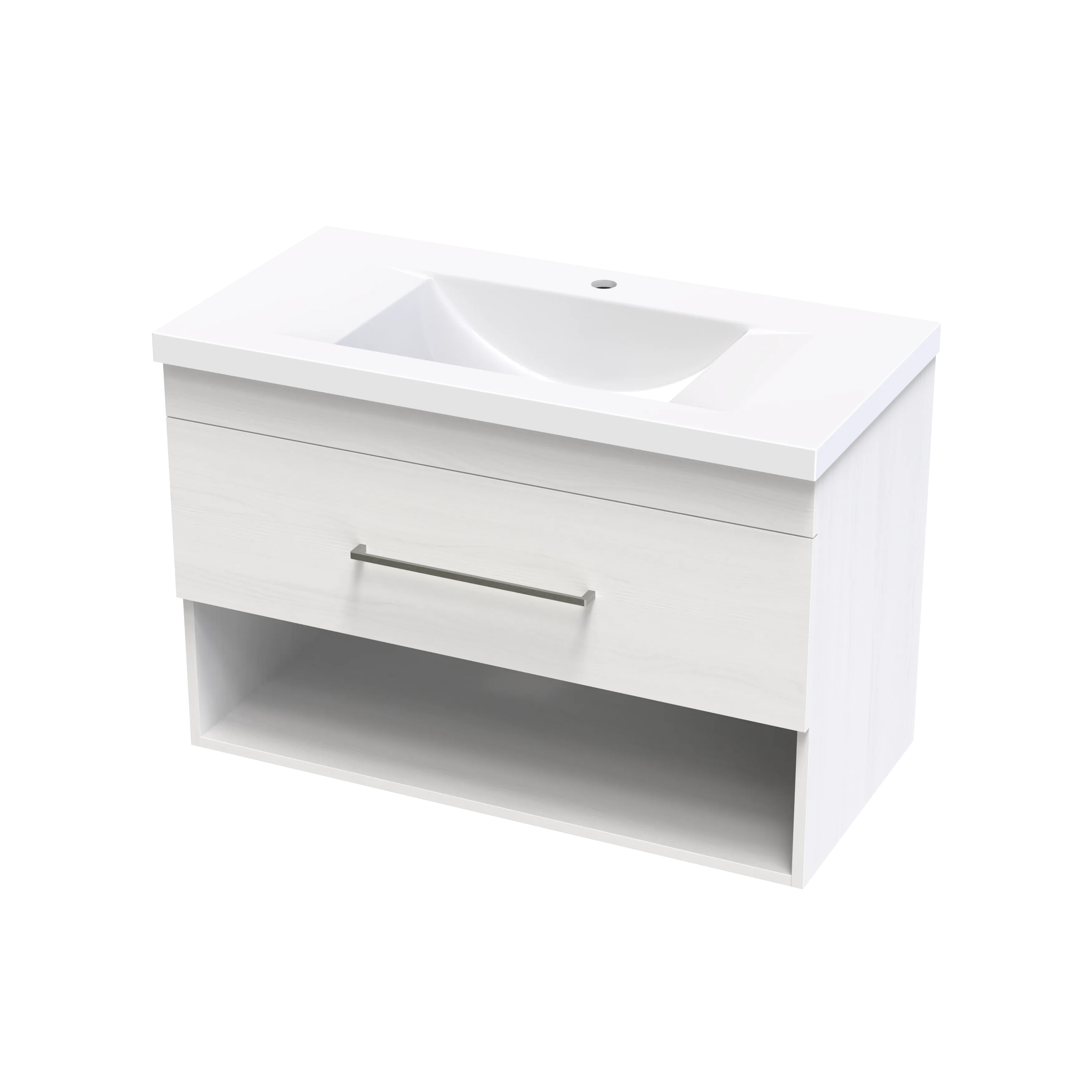 Cashmere Norfolk 900 Drawer Open Shelf Wall Vanity
