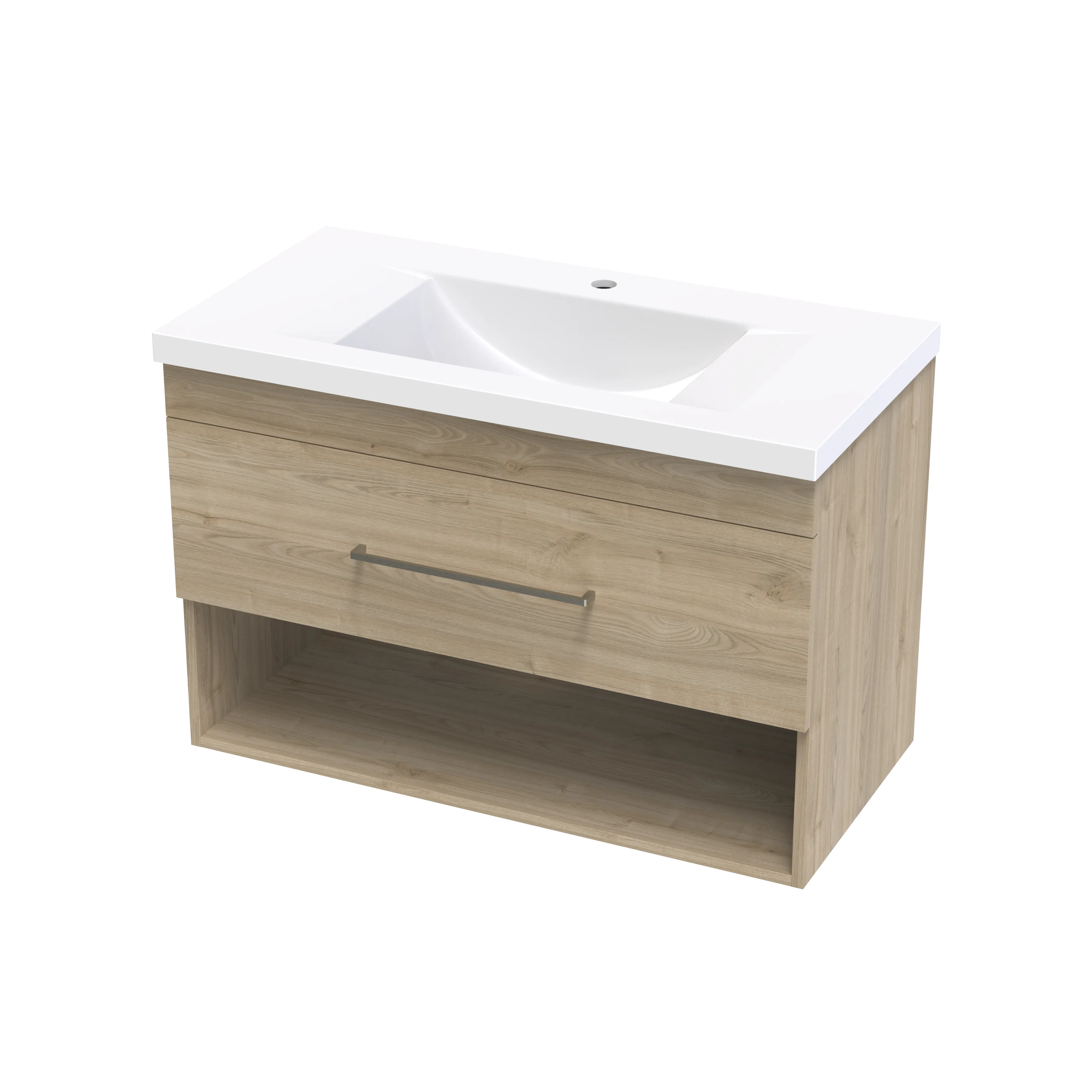 Cashmere Norfolk 900 Drawer Open Shelf Wall Vanity