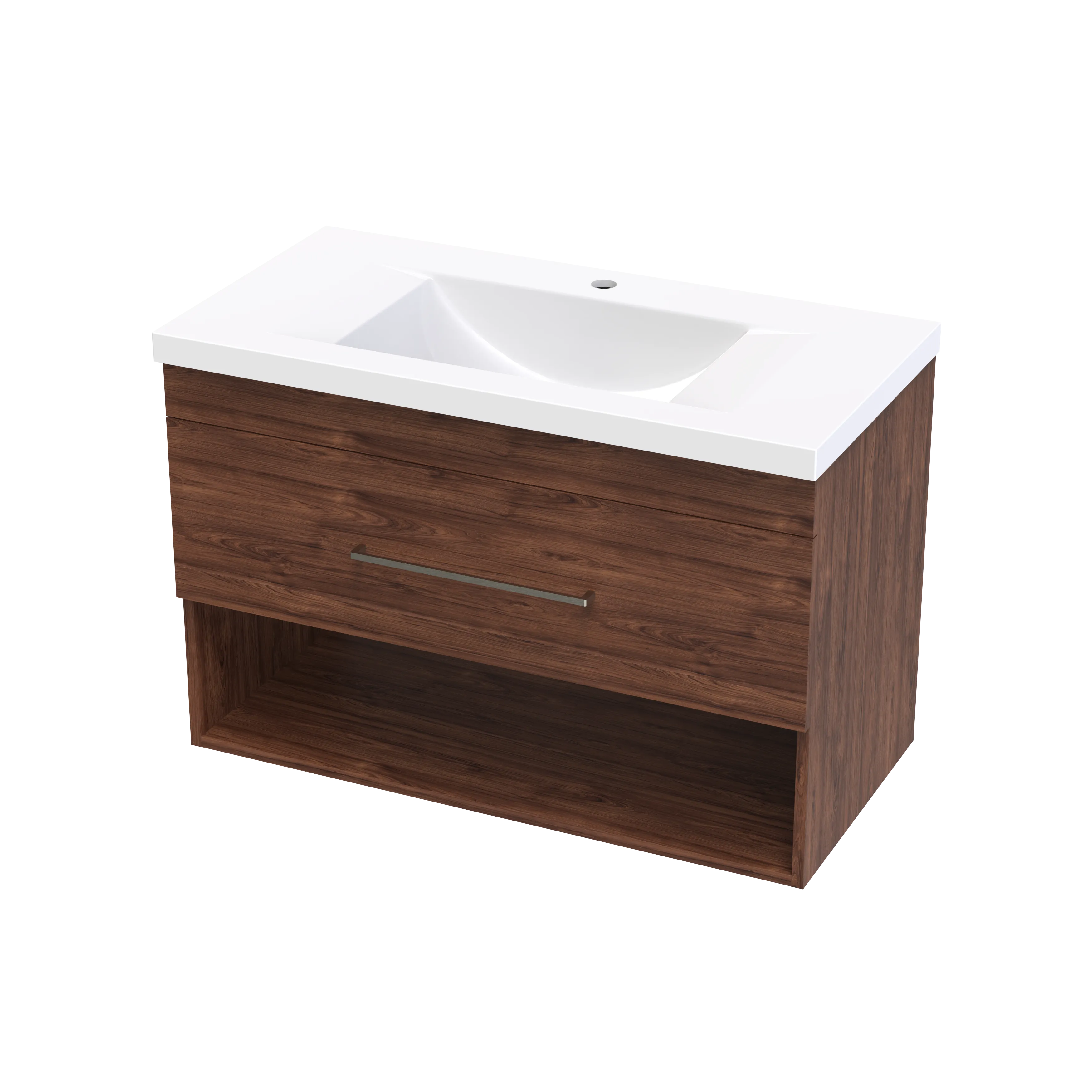 Cashmere Norfolk 900 Drawer Open Shelf Wall Vanity
