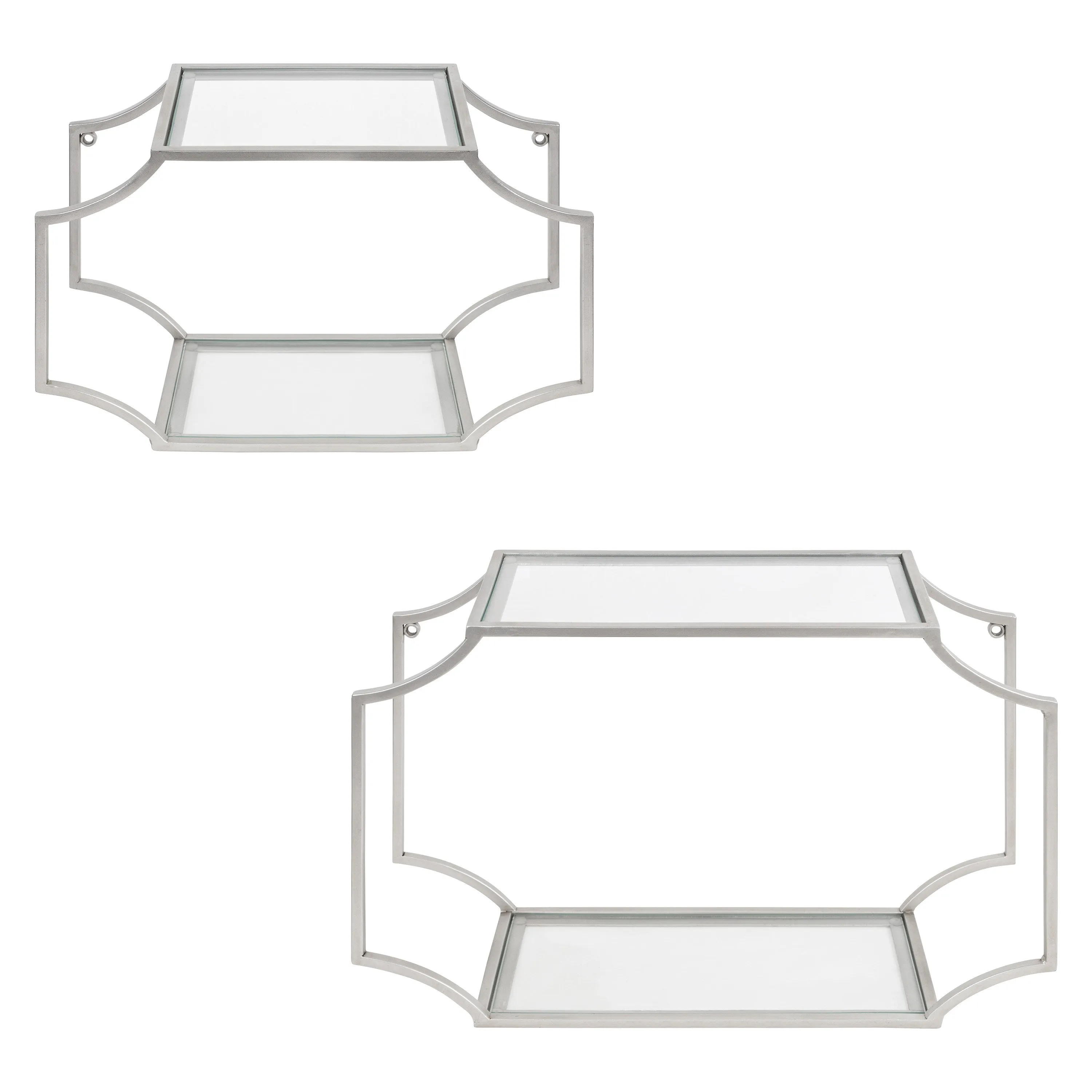 Ciel Modern Glam Metal Wall Shelf Set