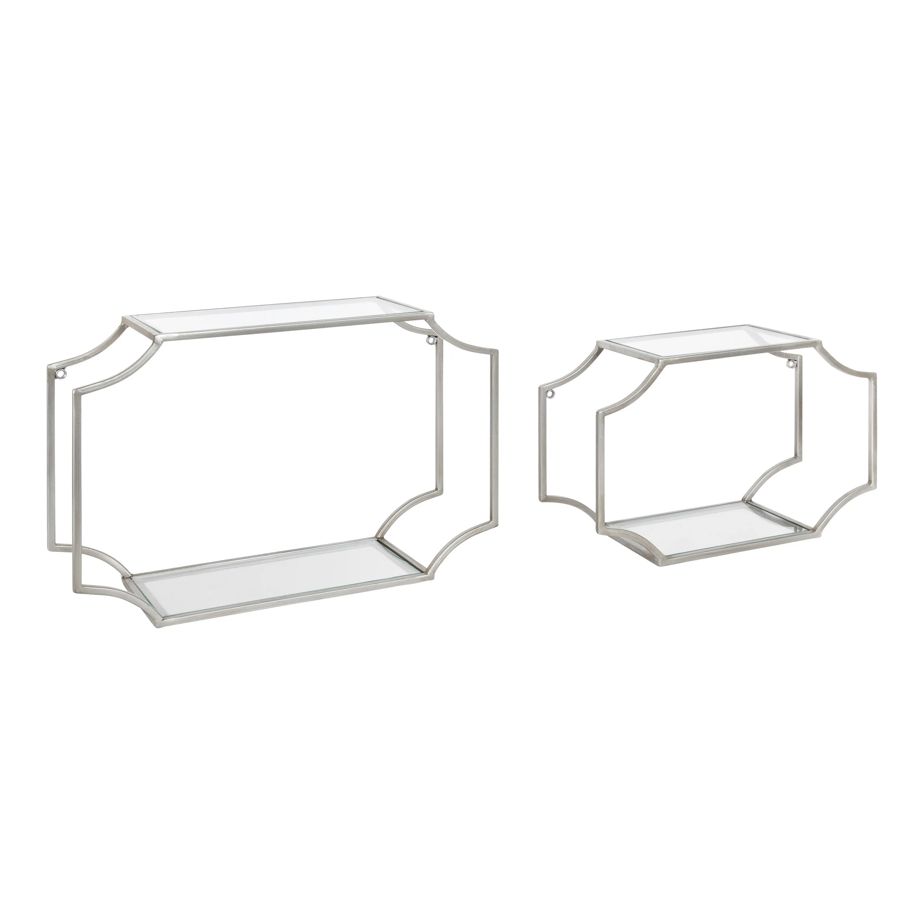 Ciel Modern Glam Metal Wall Shelf Set