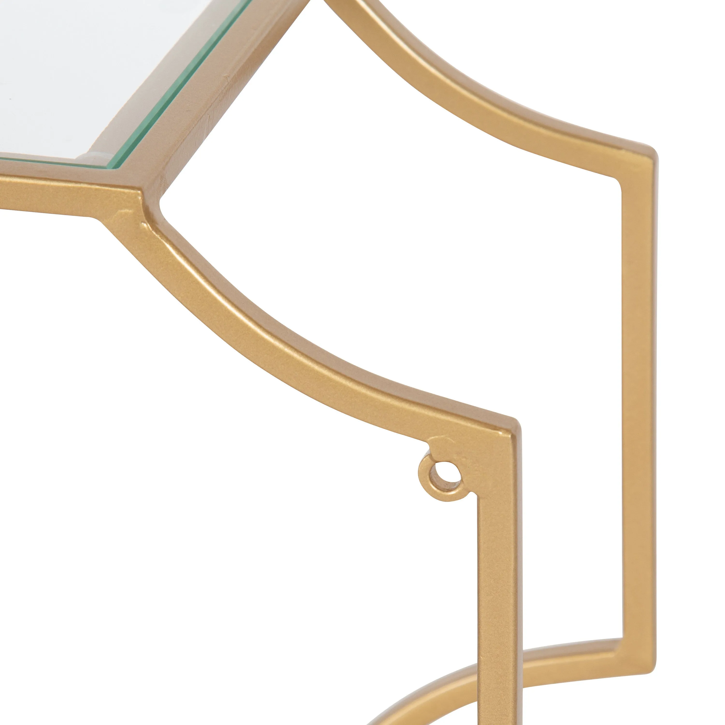 Ciel Modern Glam Metal Wall Shelf Set
