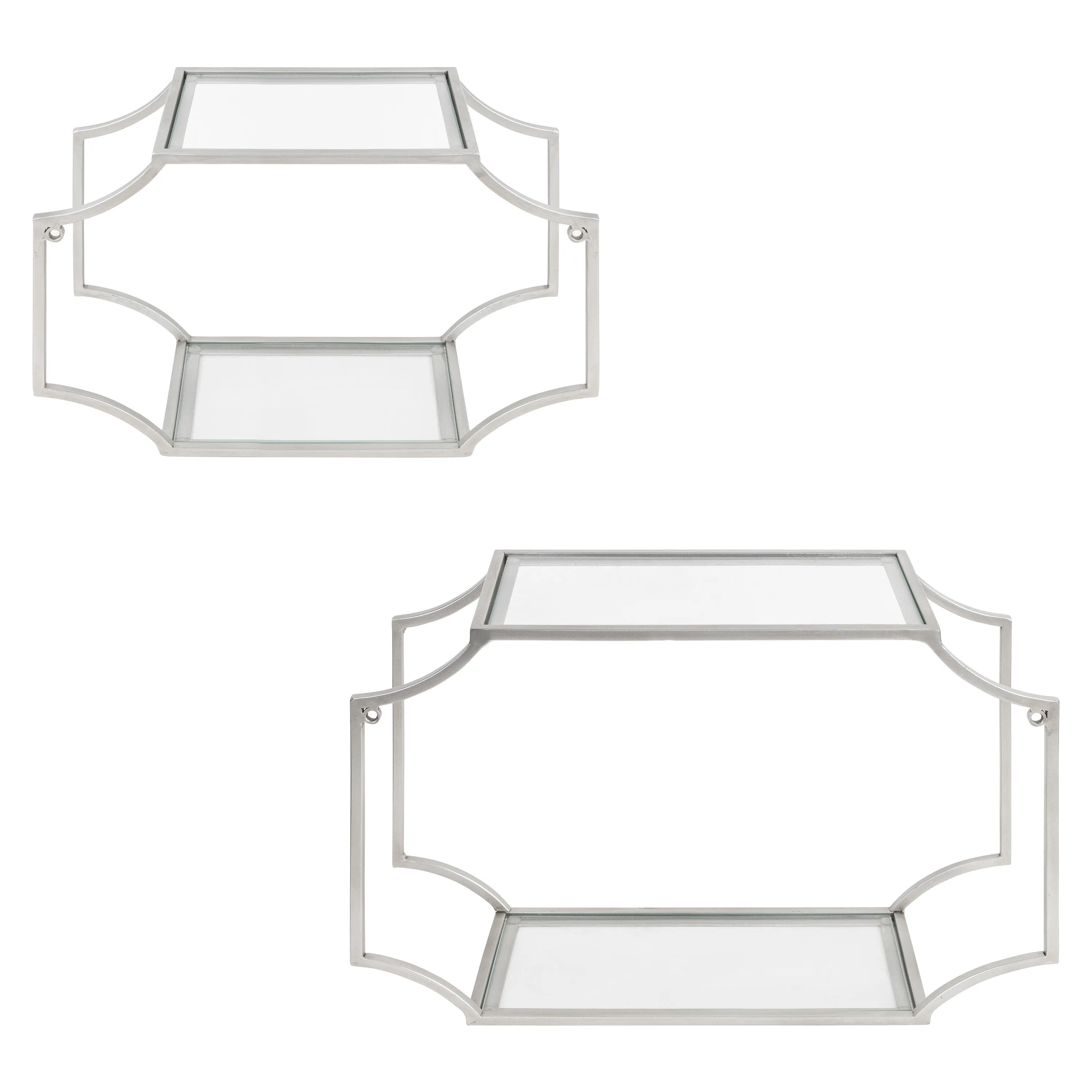 Ciel Modern Glam Metal Wall Shelf Set