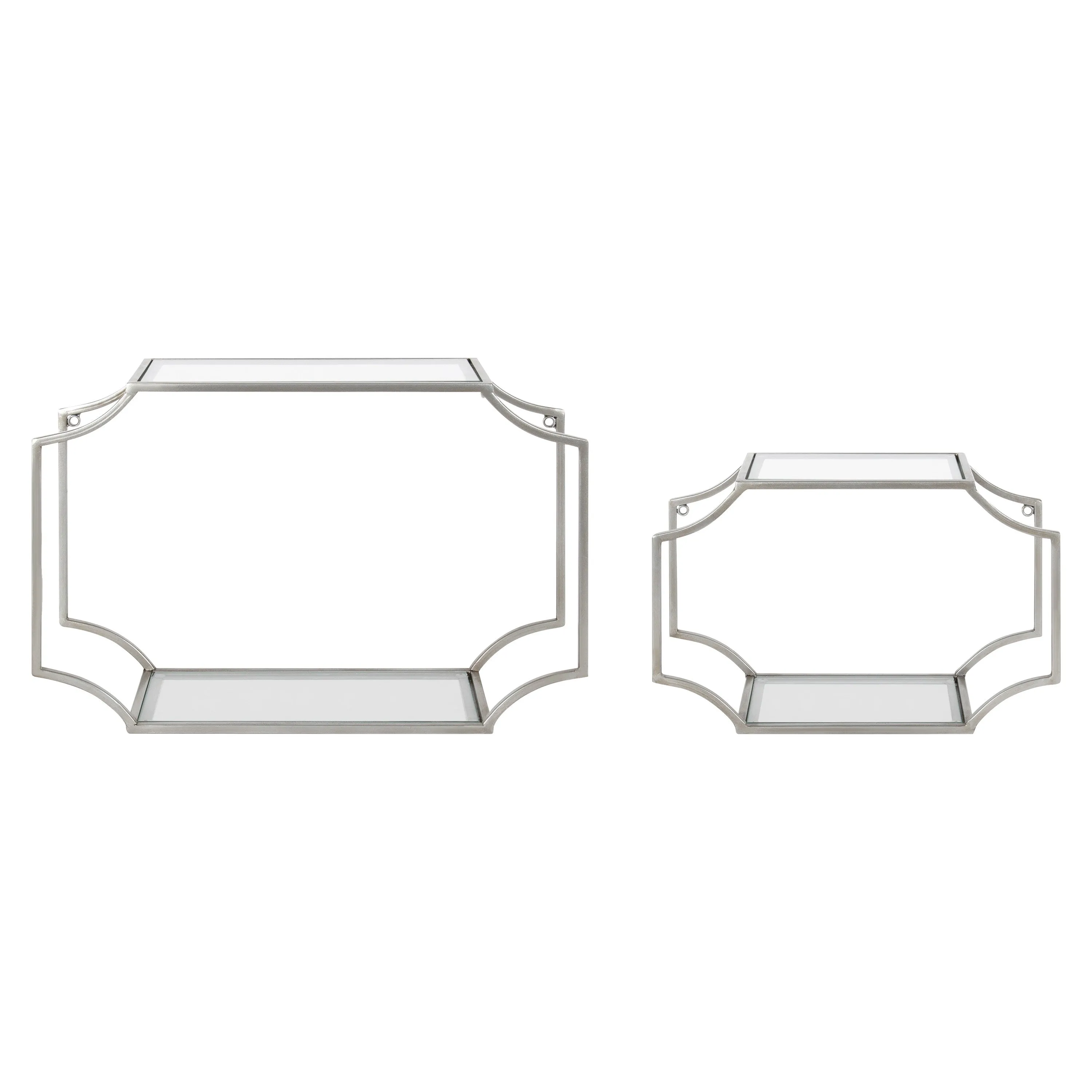 Ciel Modern Glam Metal Wall Shelf Set