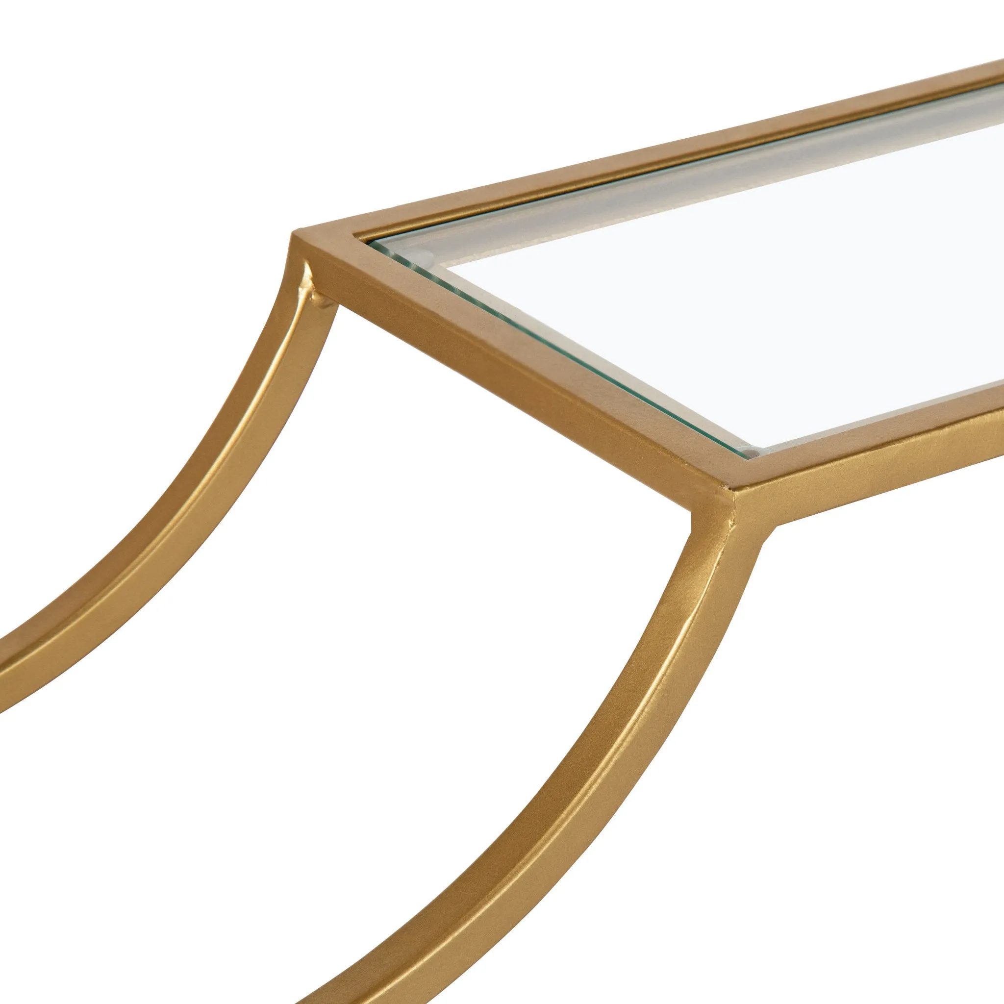 Ciel Modern Glam Metal Wall Shelf Set