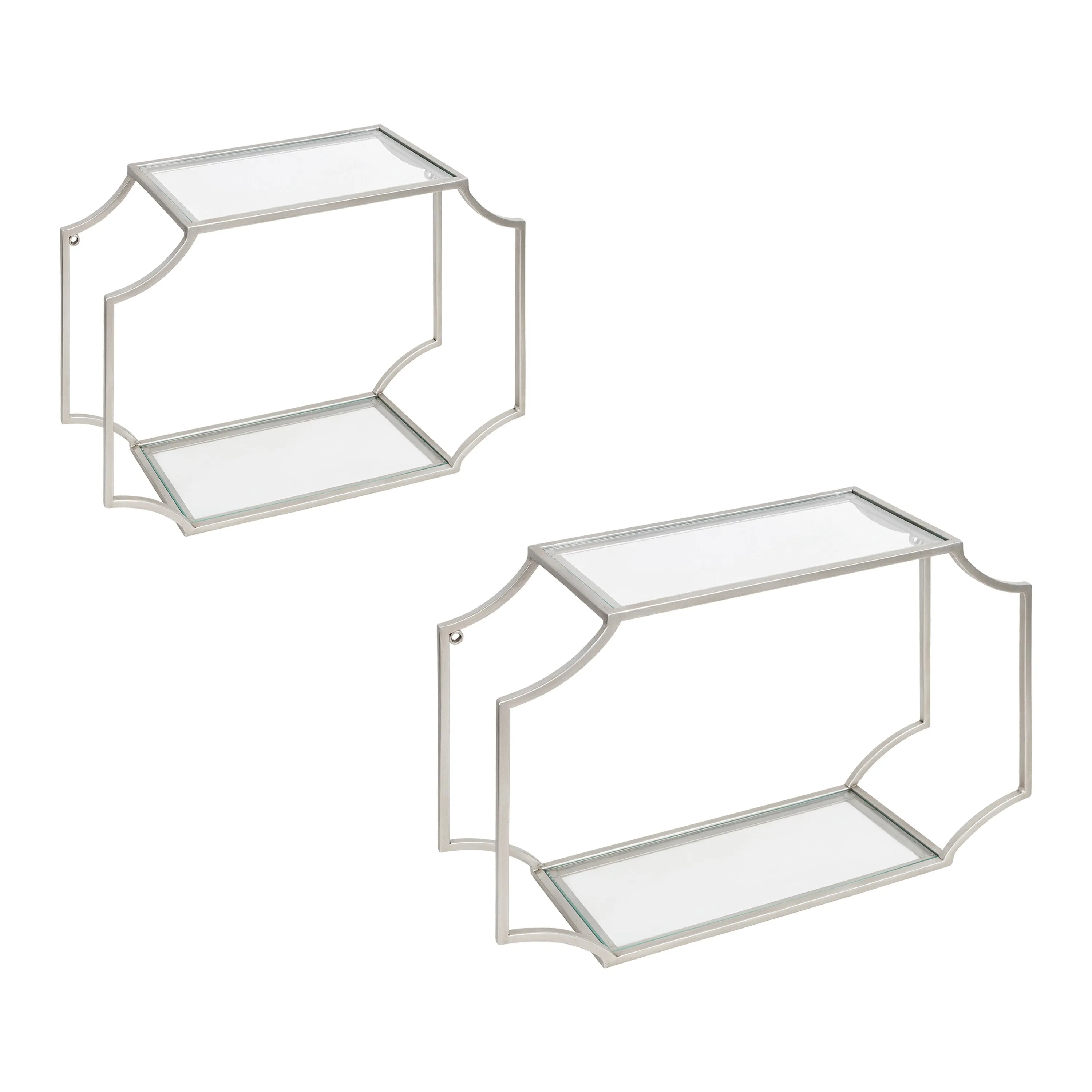 Ciel Modern Glam Metal Wall Shelf Set