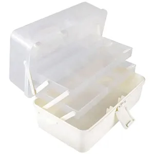 Craft Storage Box Organizer 3-Tier Fishing Tackle Box Organizer Sewing Box Nail Art Organizer with Handle Tool Box