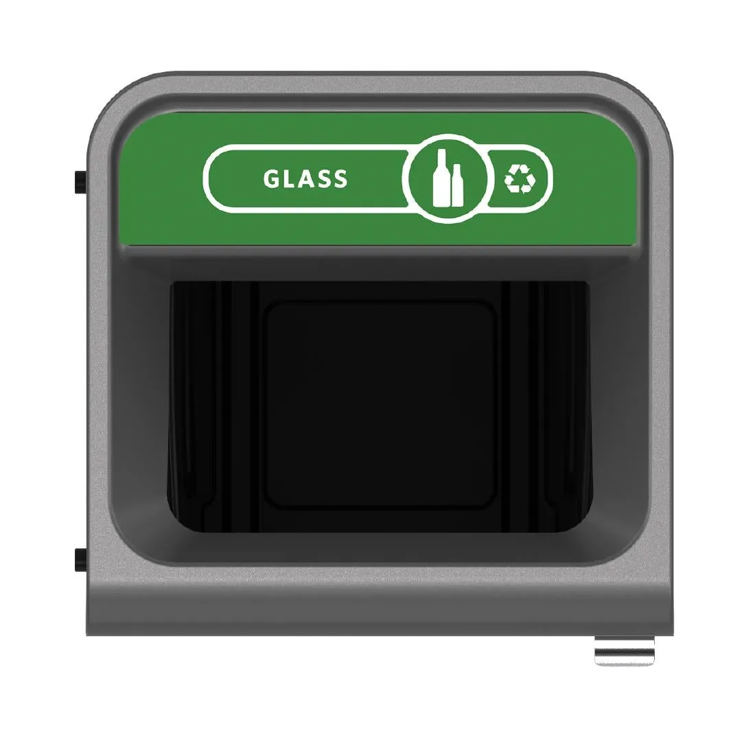 CX967 Rubbermaid Configure Recycling Bin with Glass Recycling Label Green 87Ltr