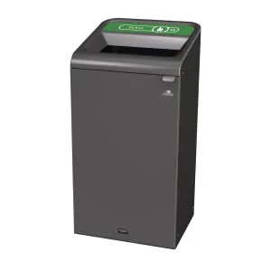 CX967 Rubbermaid Configure Recycling Bin with Glass Recycling Label Green 87Ltr