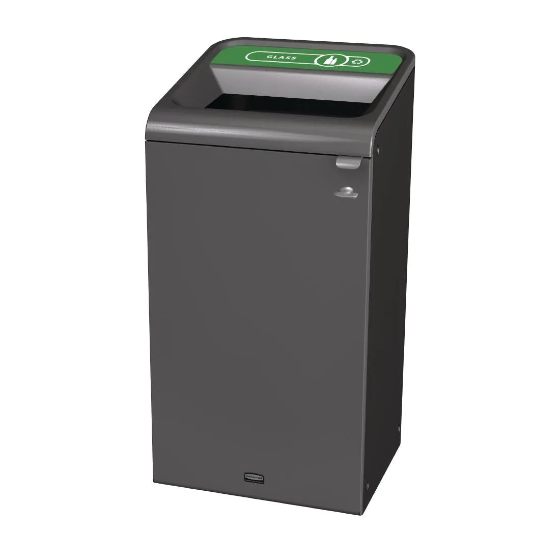 CX967 Rubbermaid Configure Recycling Bin with Glass Recycling Label Green 87Ltr