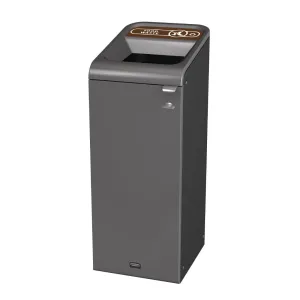 CX972 Rubbermaid Configure Recycling Bin with Food Waste Label Brown 57Ltr
