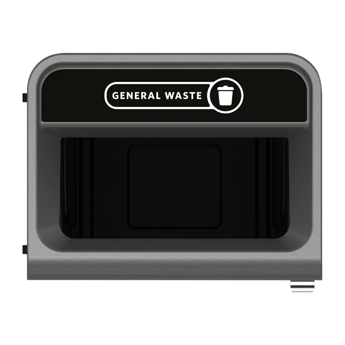 CX980 Rubbermaid Configure Recycling Bin with General Waste Label Black 125L