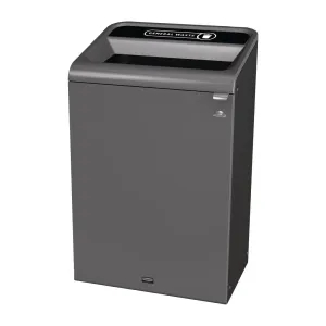 CX980 Rubbermaid Configure Recycling Bin with General Waste Label Black 125L