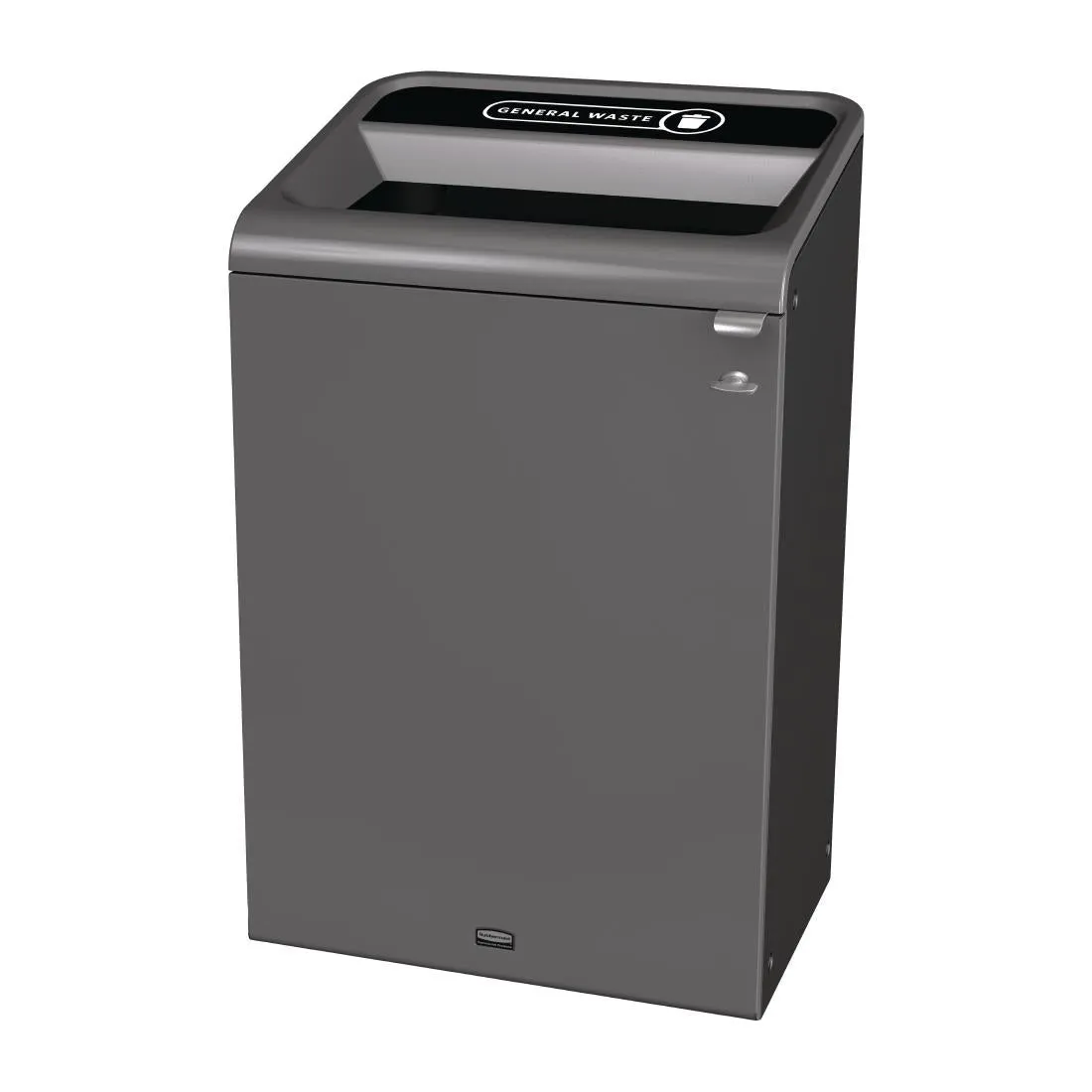 CX980 Rubbermaid Configure Recycling Bin with General Waste Label Black 125L
