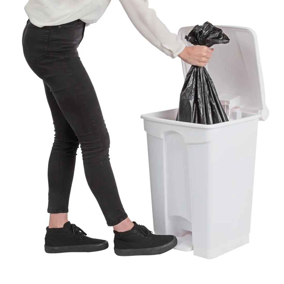 DC709 Jantex Kitchen Pedal Bin White 45Ltr