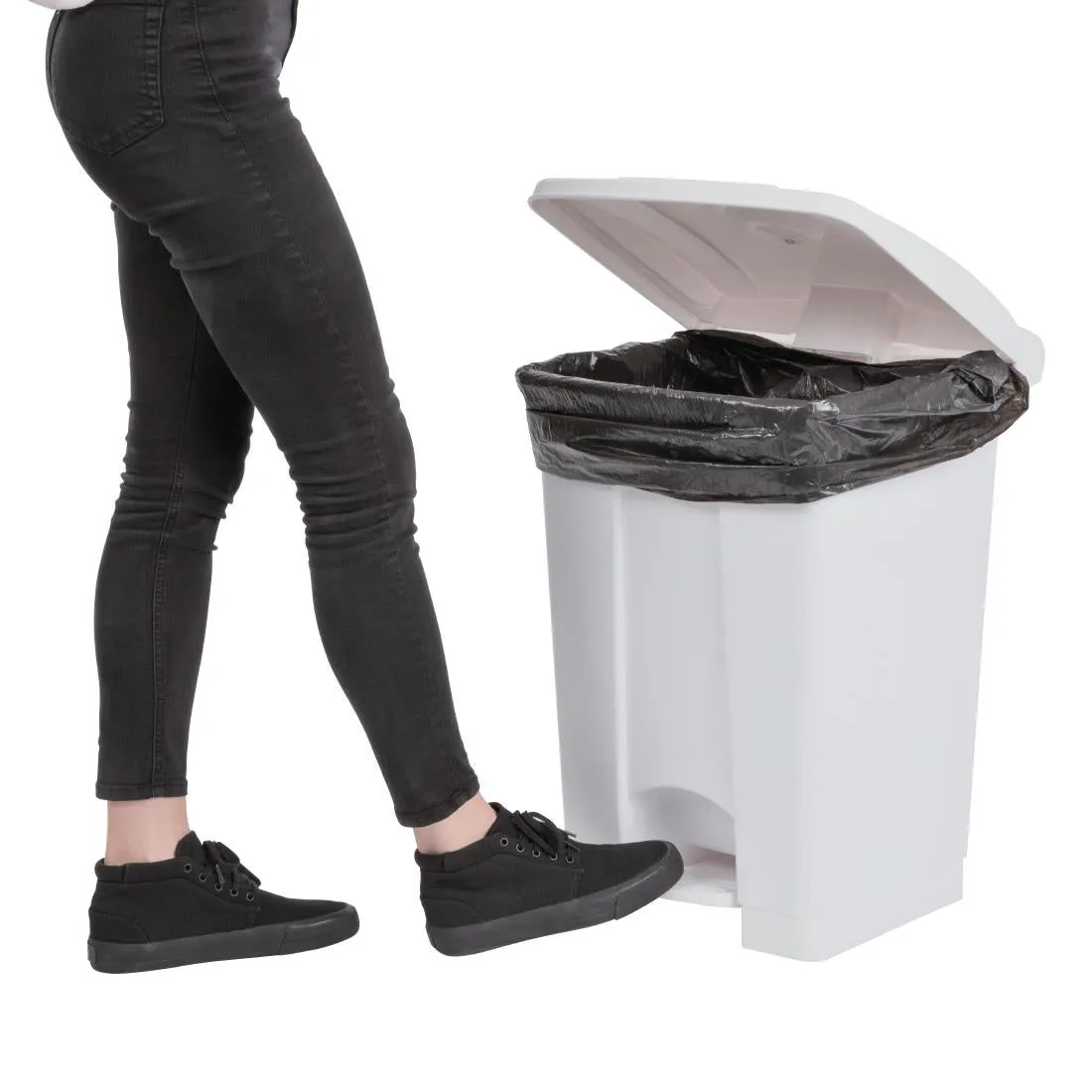 DC709 Jantex Kitchen Pedal Bin White 45Ltr