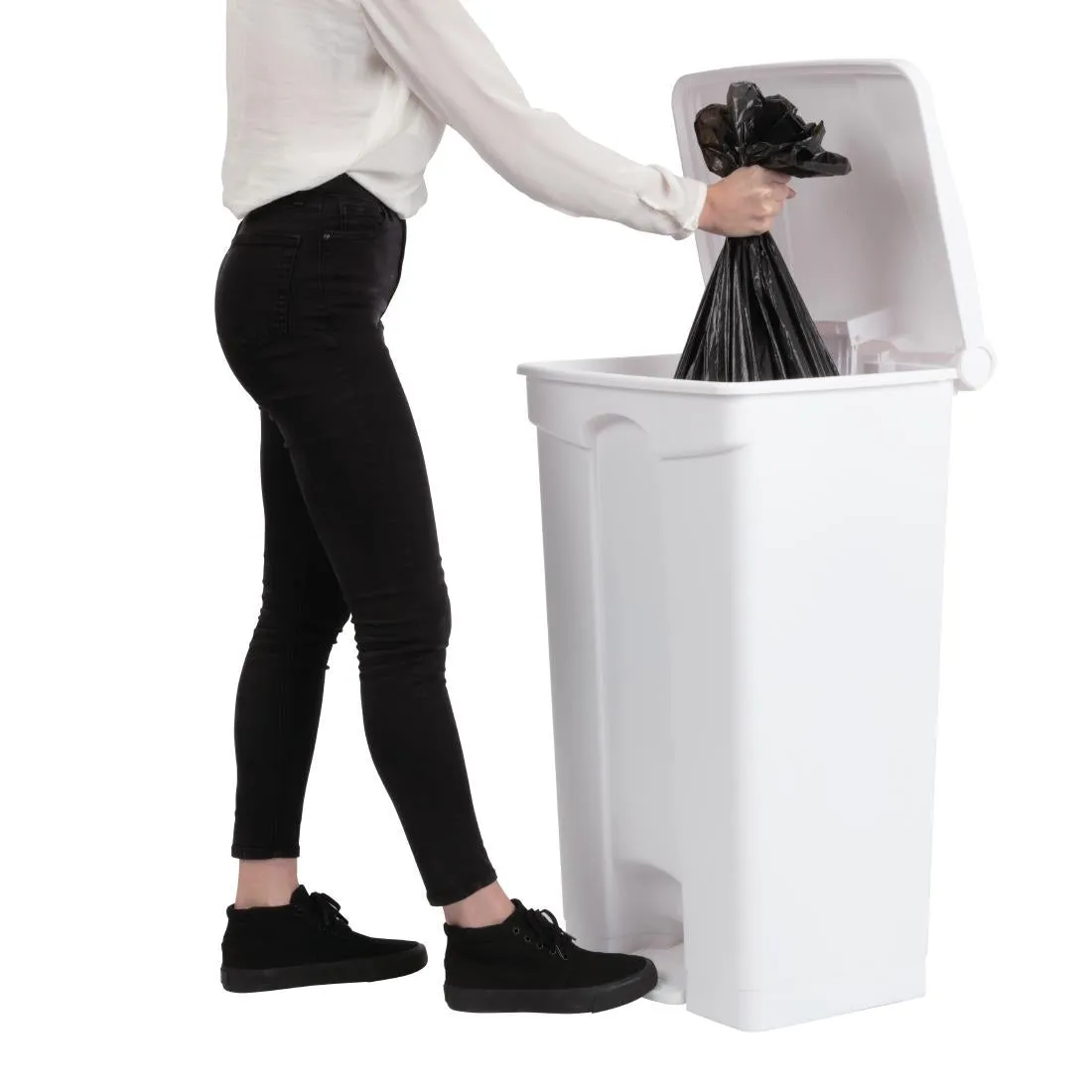 DC713 Jantex Kitchen Pedal Bin White 87Ltr