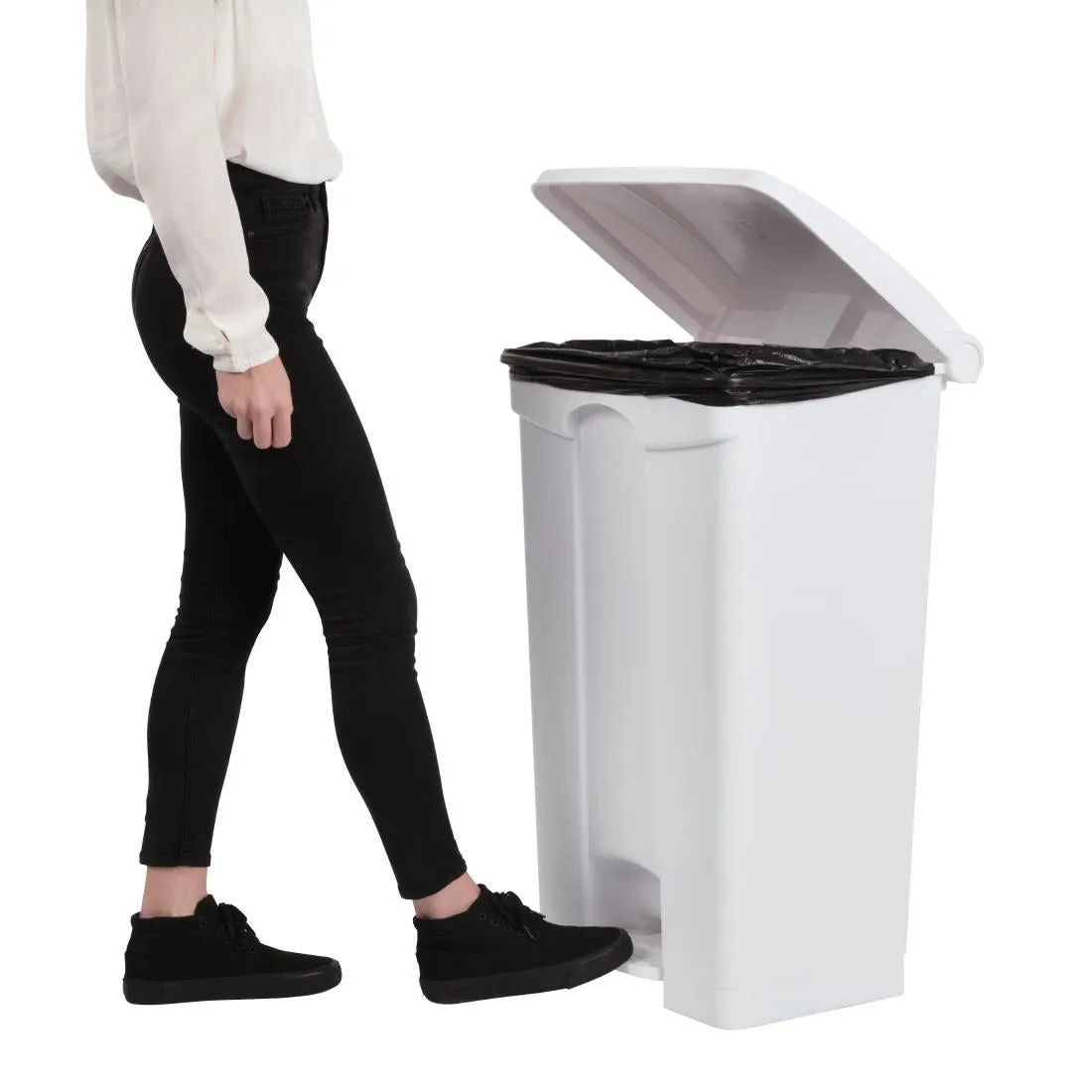 DC713 Jantex Kitchen Pedal Bin White 87Ltr