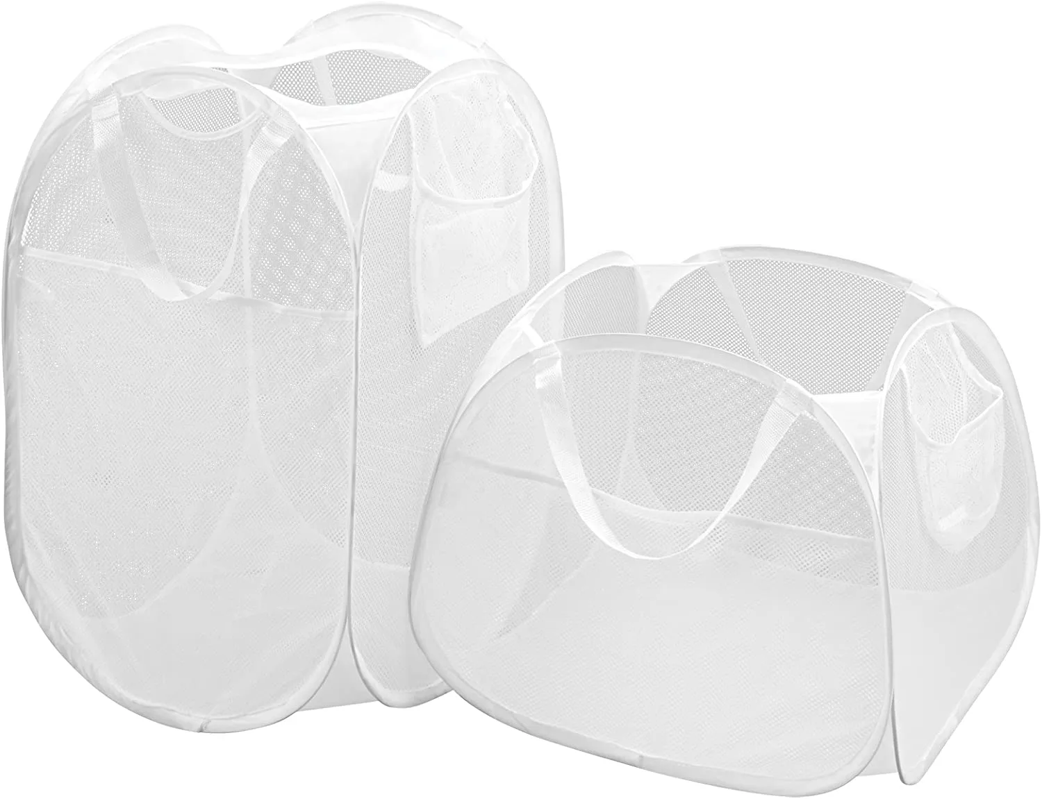Deluxe Mesh Pop Up Rectangle and Square Hamper Combo - Gray