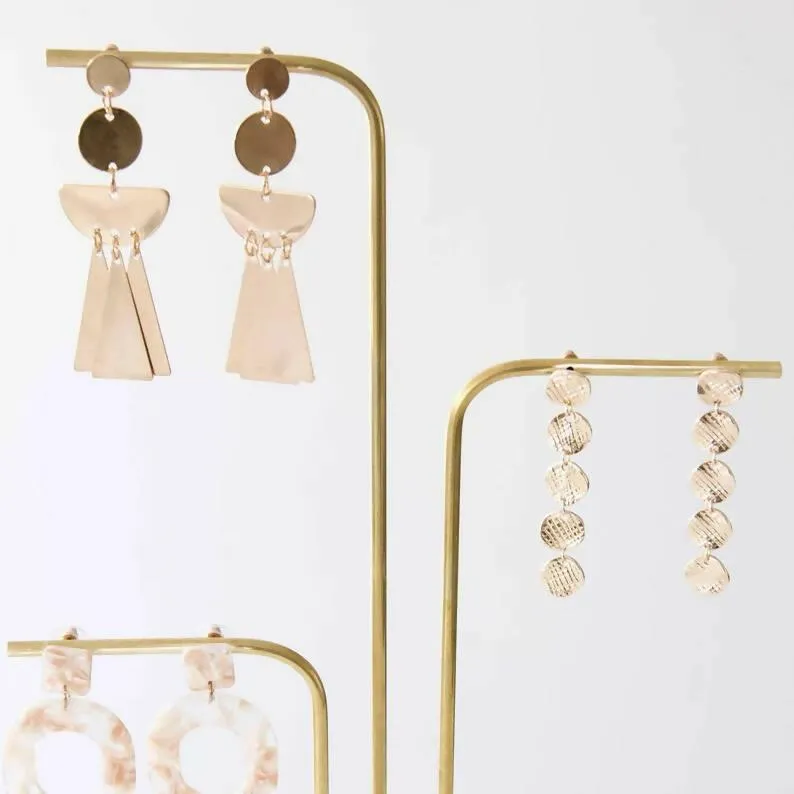 Display wood and metal,Necklace Display Stand, jewelry stands with wood,Jewelry Organizer Holder Metal Display Stand