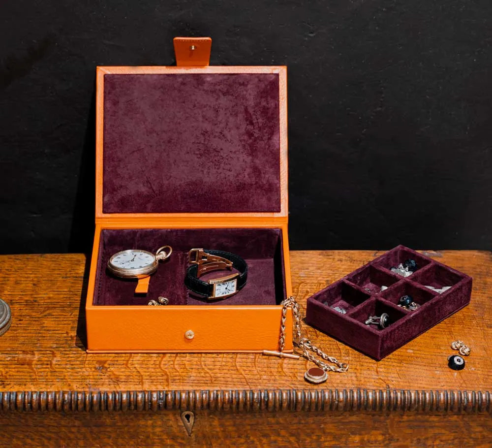 Divided Cufflink and Trinket Box