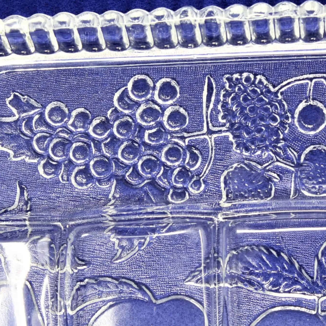 Divided Relish Tray, Indiana Glass, Fruits Clear, Vintage