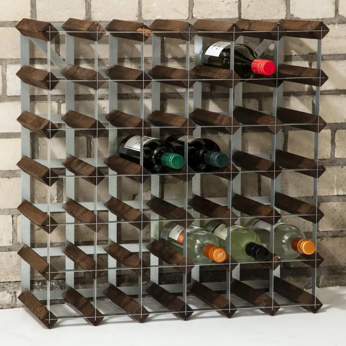 DN634 Wine Rack Dark Wood 42 Bottle