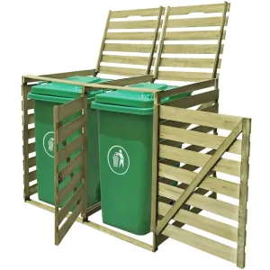 Double Wheelie Bin Shed 240 L Impregnated Wood