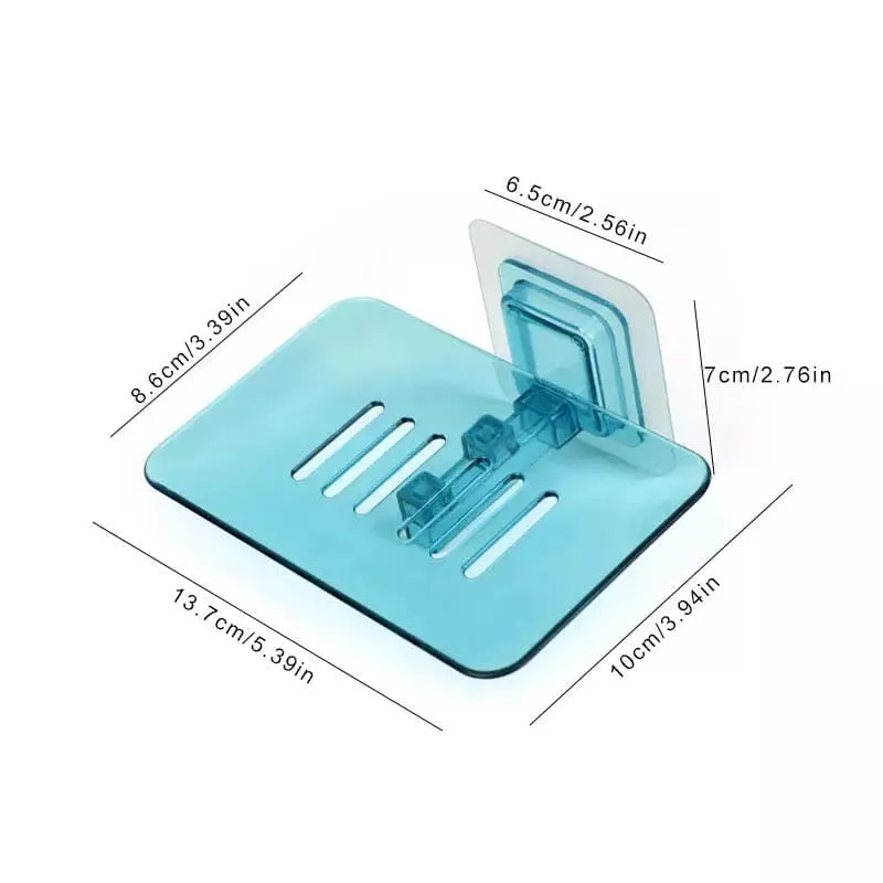 Drain Soap Holder Bathroom Suction Wall Holder, Transparent Wall-Mounted Soap Storage Rack, Kitchen Organizer Storage Rack