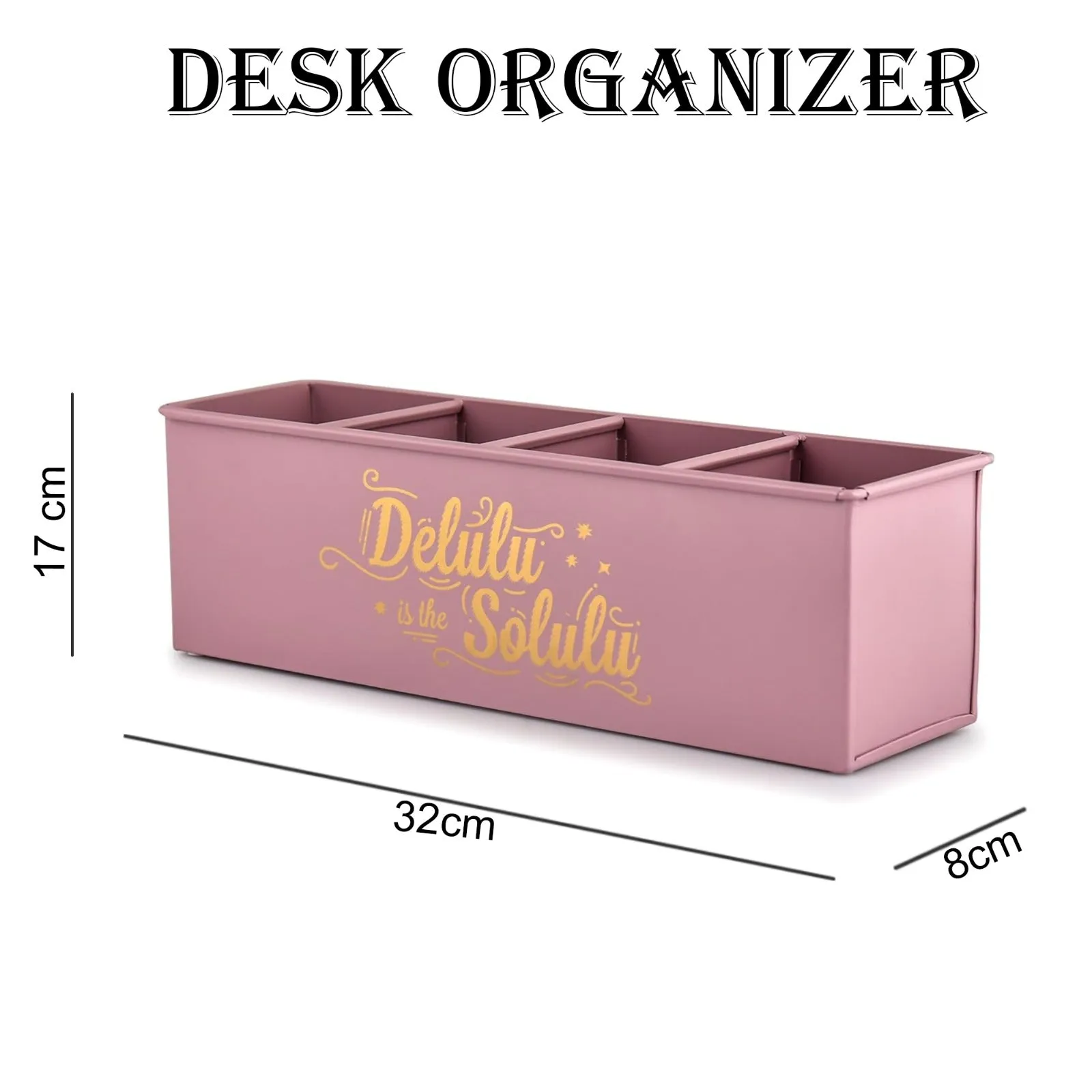 Elan Delulu Solulu All In One Multifunctional Office Supplies Desk Organizer- Mauve