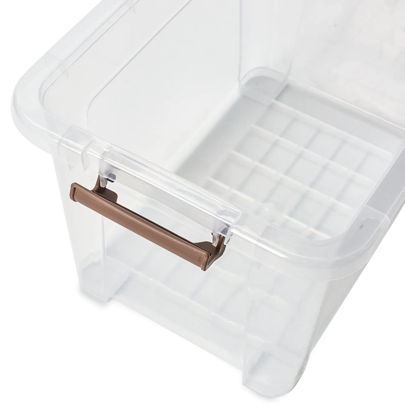 EZOWare 16.9 Quart Plastic Storage Container Bin with Lid, Clear Stackable Tote Storage Organizer Lidded Latch Box with Handles -15.4 x 11 x 9.45 inch/Set of 4