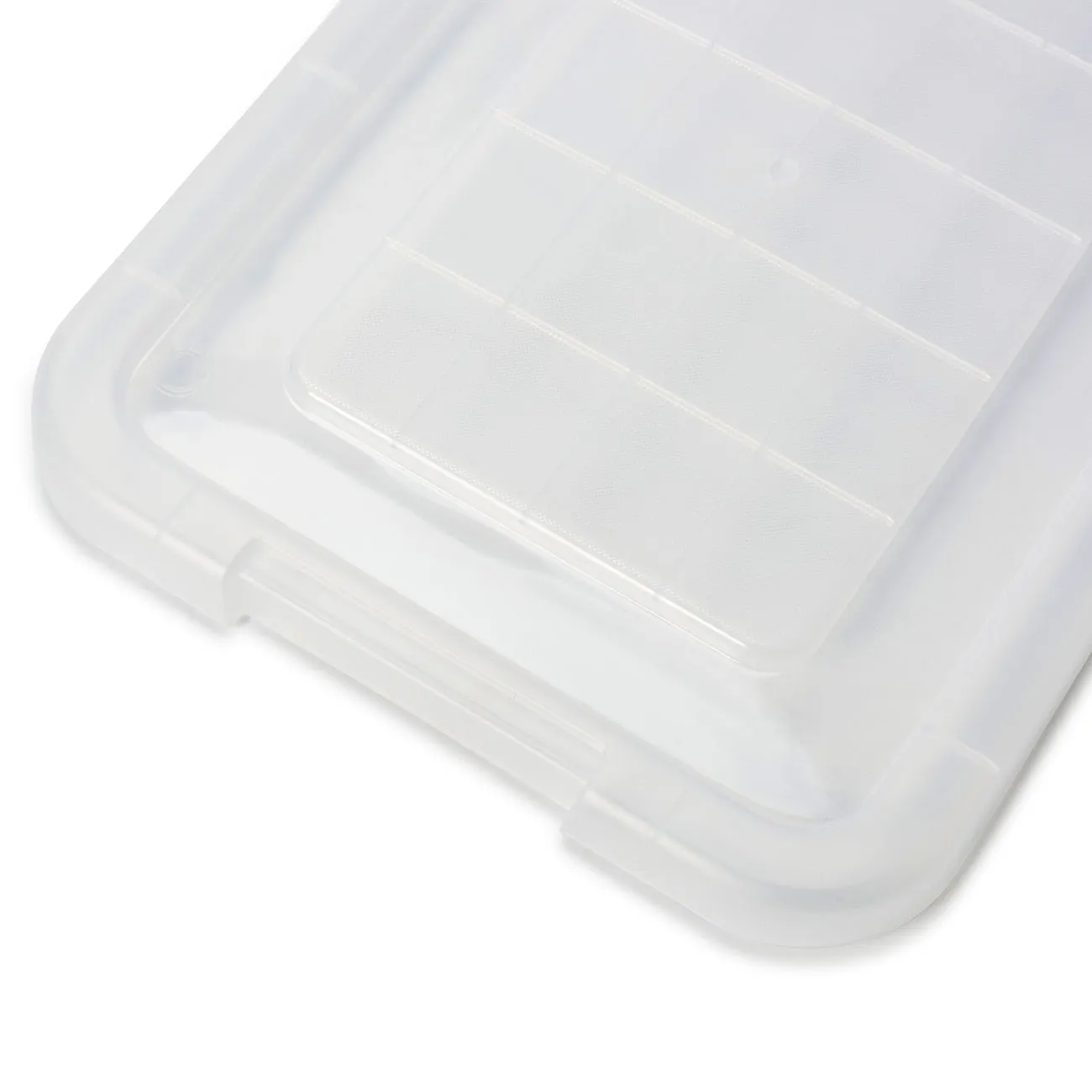 EZOWare 16.9 Quart Plastic Storage Container Bin with Lid, Clear Stackable Tote Storage Organizer Lidded Latch Box with Handles -15.4 x 11 x 9.45 inch/Set of 4